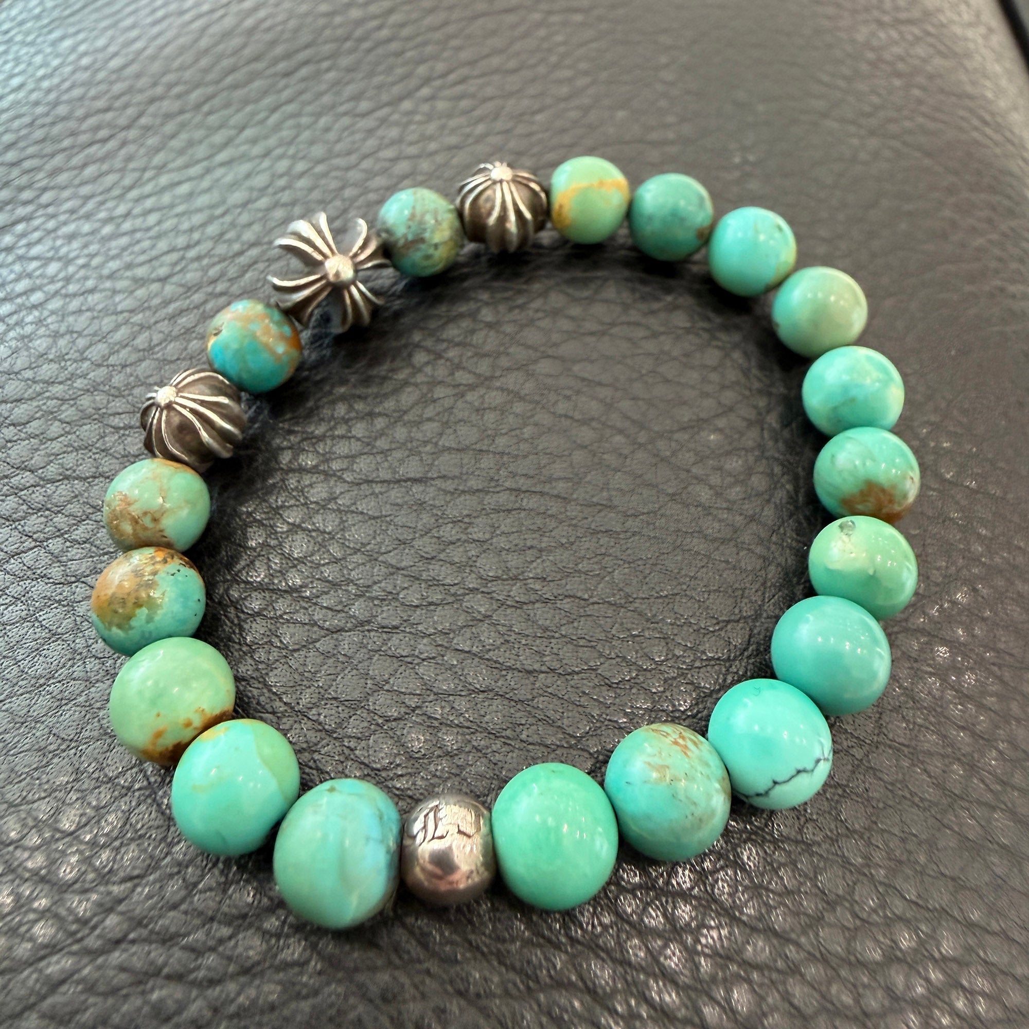 CHROME HEARTS Turquoise Beads Bracelet Size 8mm クロムハーツ ターコイズ ビーズ ブレスレット サイズ8mm