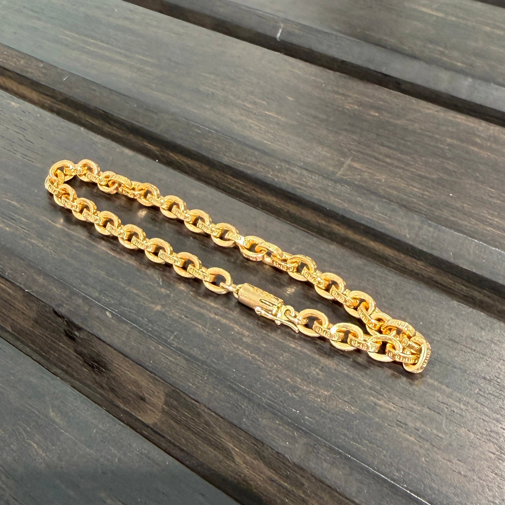 CHROME HEARTS 22K PAPER CHAIN BRACELET Size 8 Inch クロムハーツ 22K ペーパー チェーン ブレスレット サイズ8インチ