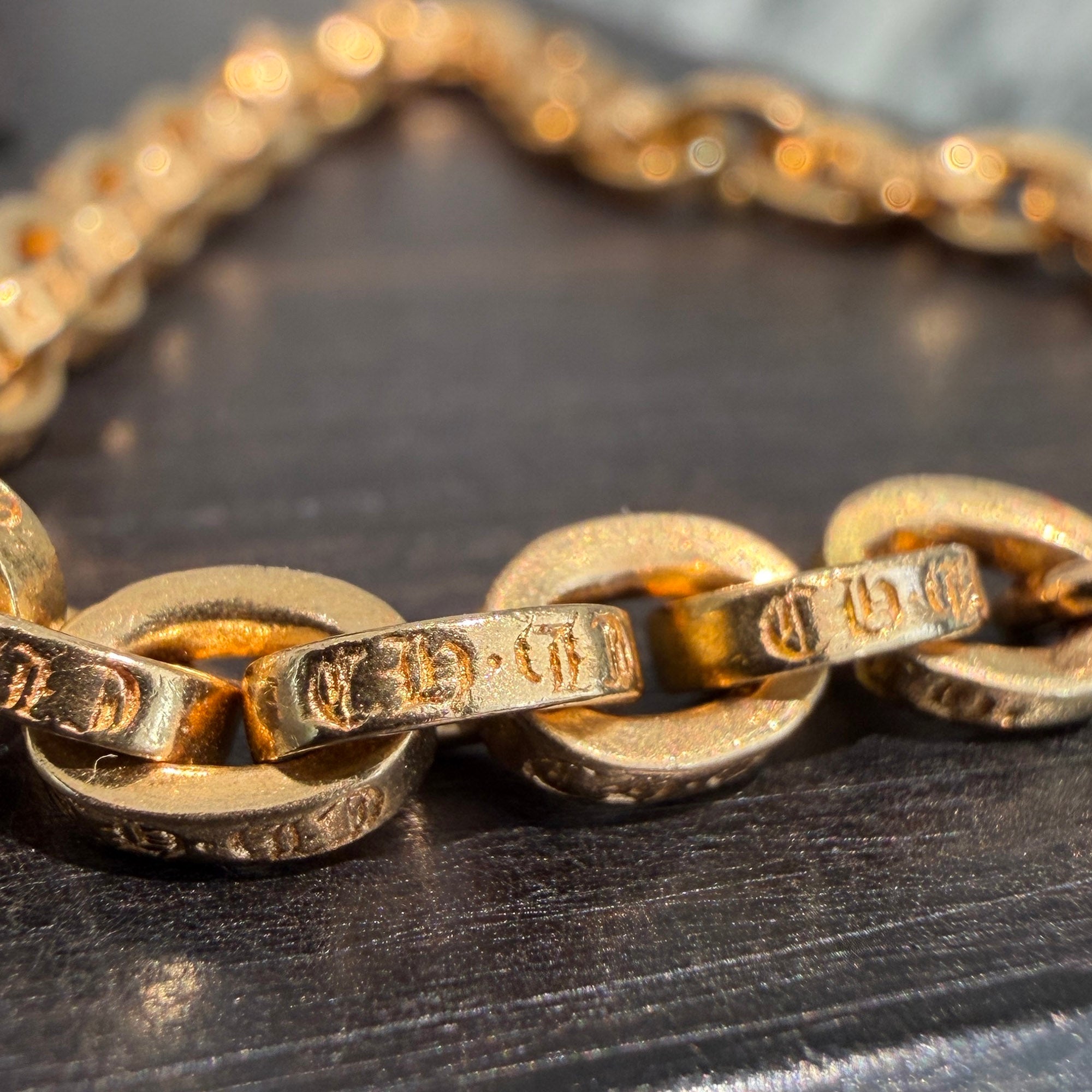 CHROME HEARTS 22K PAPER CHAIN BRACELET Size 8 Inch クロムハーツ 22K ペーパー チェーン ブレスレット サイズ8インチ