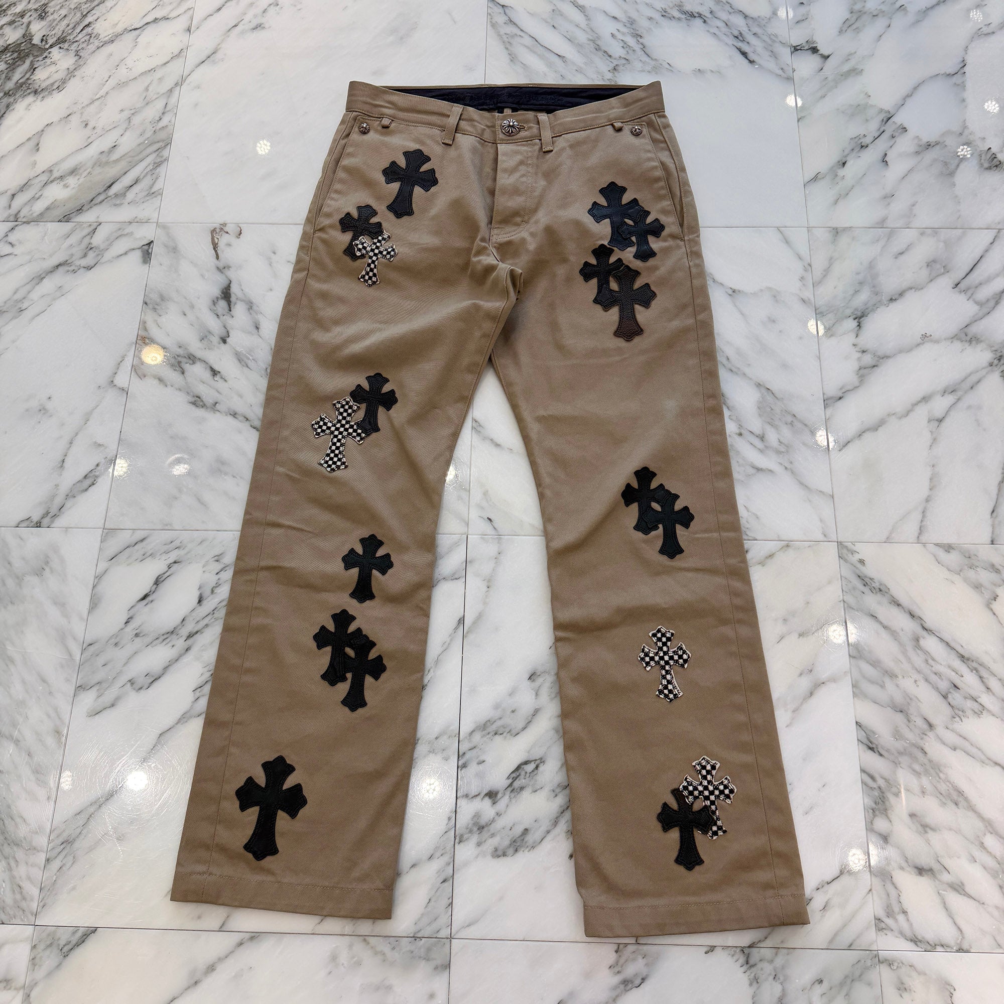 CHROME HEARTS Cemetery Leather Cross Patch Chino Pants Size 31 クロムハーツ セメタリー レザークロスパッチ チノパンツ サイズ31