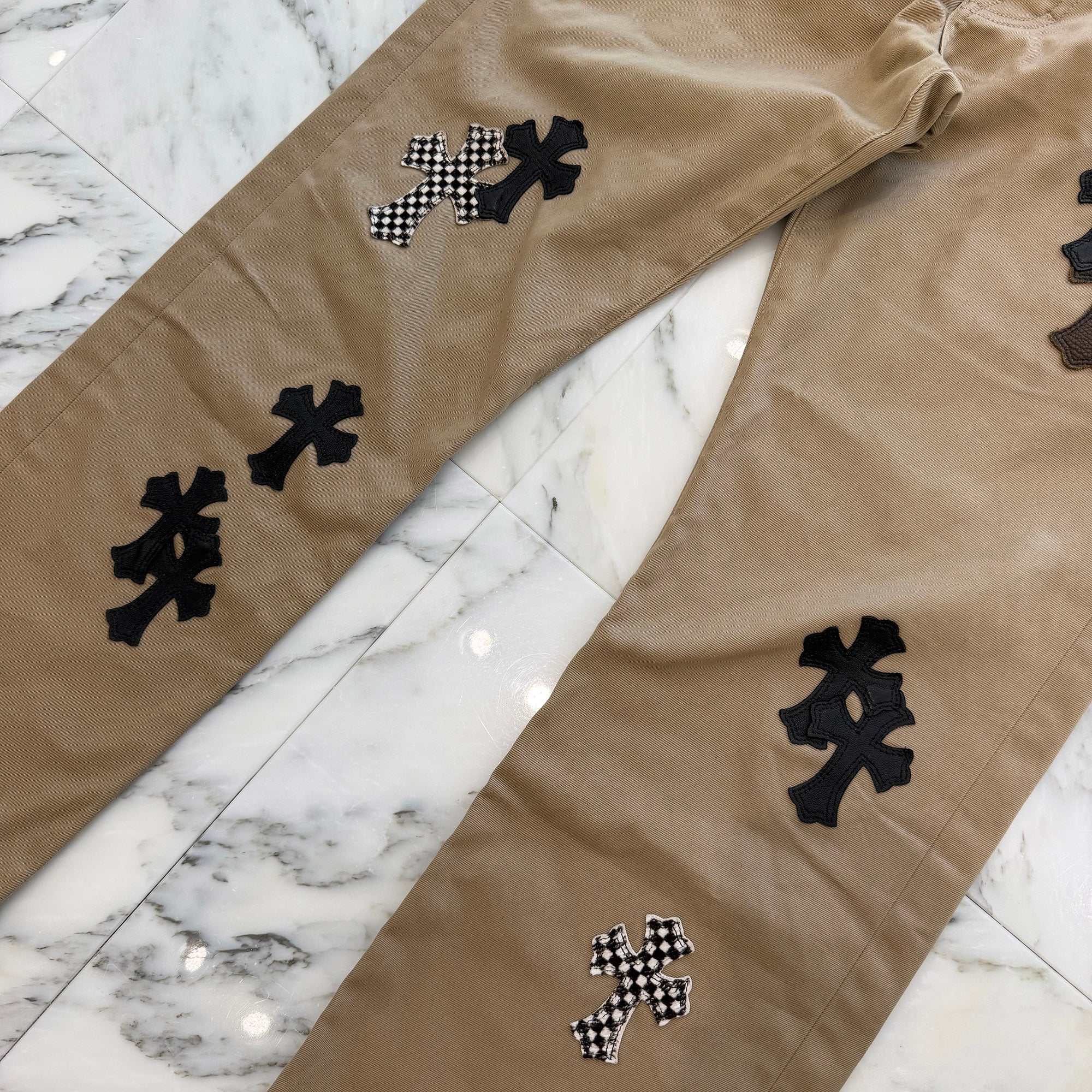 CHROME HEARTS Cemetery Leather Cross Patch Chino Pants Size 31 クロムハーツ セメタリー レザークロスパッチ チノパンツ サイズ31