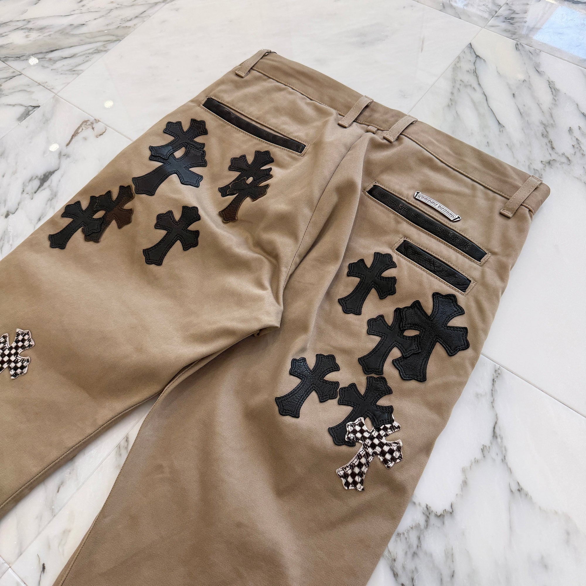 CHROME HEARTS Cemetery Leather Cross Patch Chino Pants Size 31 クロムハーツ セメタリー レザークロスパッチ チノパンツ サイズ31