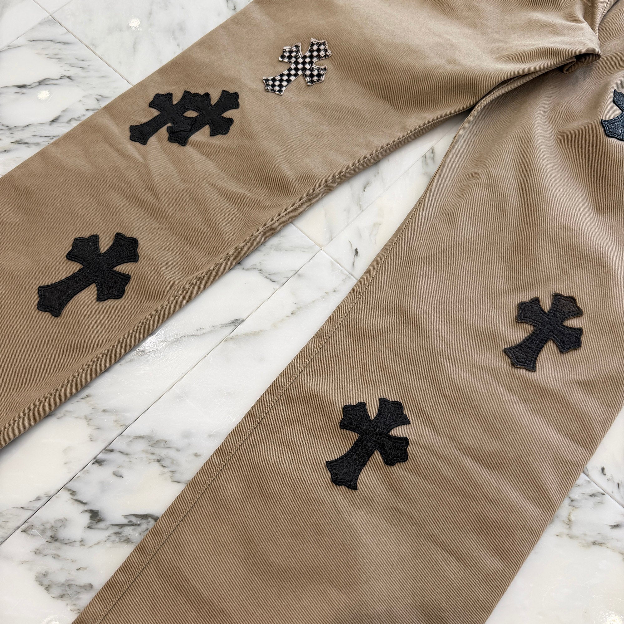 CHROME HEARTS Cemetery Leather Cross Patch Chino Pants Size 31 クロムハーツ セメタリー レザークロスパッチ チノパンツ サイズ31