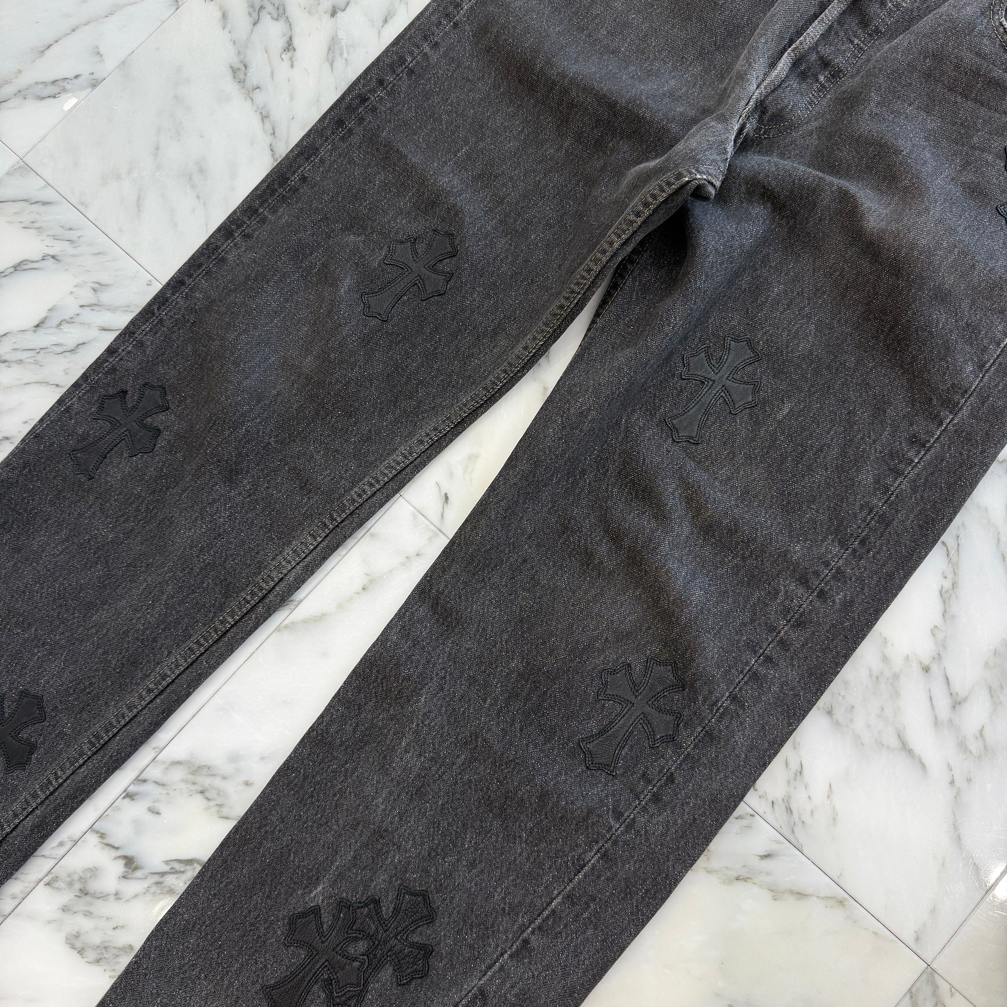 CHROME HEARTS × Levi's 501 VNTG Leather Cross Patch Denim Pants Size 31 クロムハーツ × リーバイス 501 ヴィンテージ レザークロスパッチ デニムパンツ サイズ31