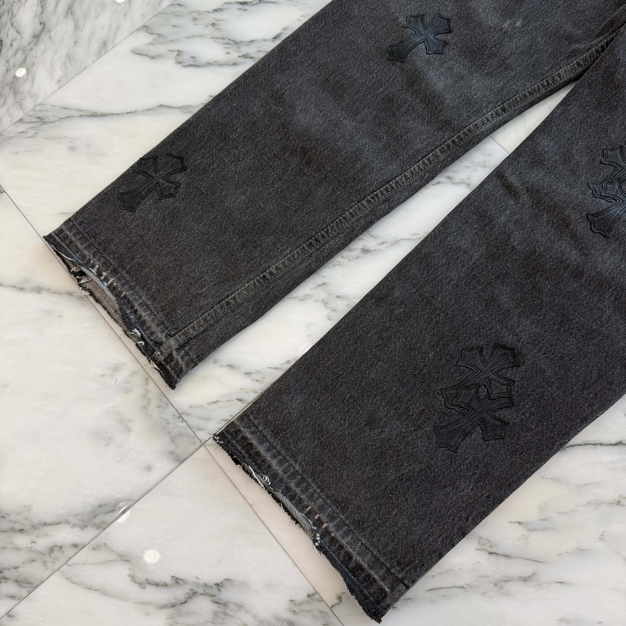 CHROME HEARTS × Levi's 501 VNTG Leather Cross Patch Denim Pants Size 31 クロムハーツ × リーバイス 501 ヴィンテージ レザークロスパッチ デニムパンツ サイズ31