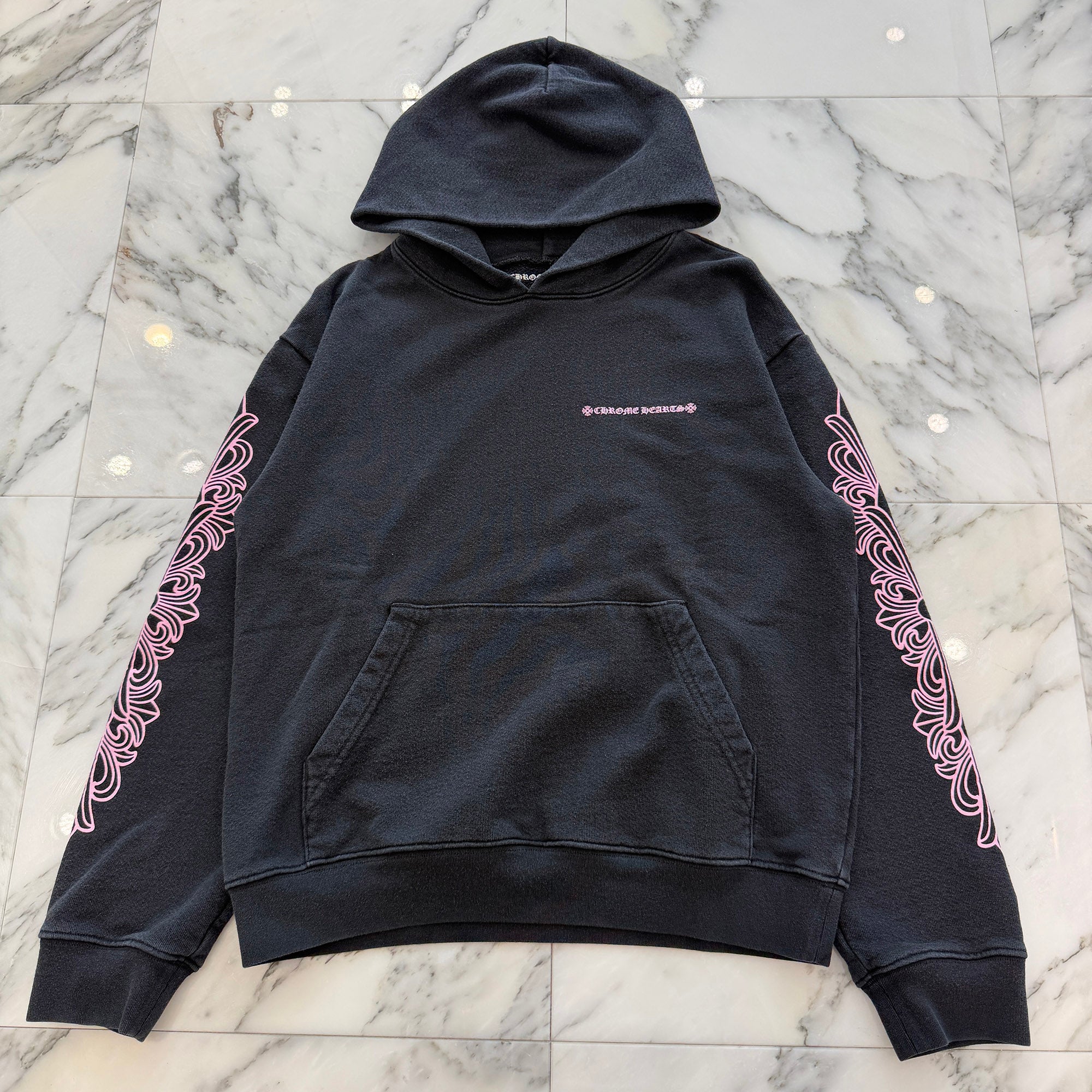 CHROME HEARTS × MATTY BOY Floral Cross USA Arch Logo Pullover Hoodie Size M クロムハーツ × マッティボーイ フローラルクロス USA アーチロゴ プルオーバーフーディー サイズM