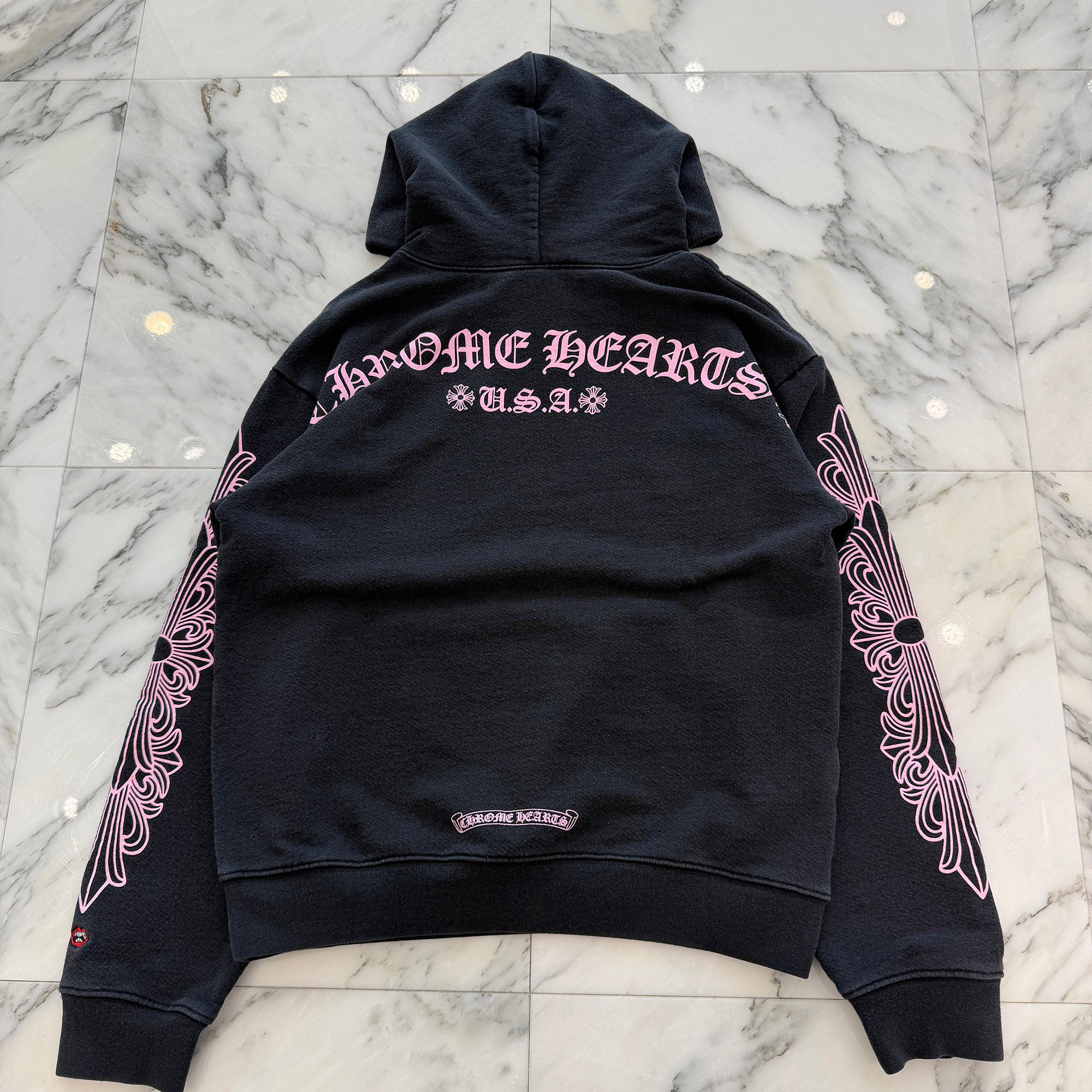 CHROME HEARTS × MATTY BOY Floral Cross USA Arch Logo Pullover Hoodie Size M クロムハーツ × マッティボーイ フローラルクロス USA アーチロゴ プルオーバーフーディー サイズM