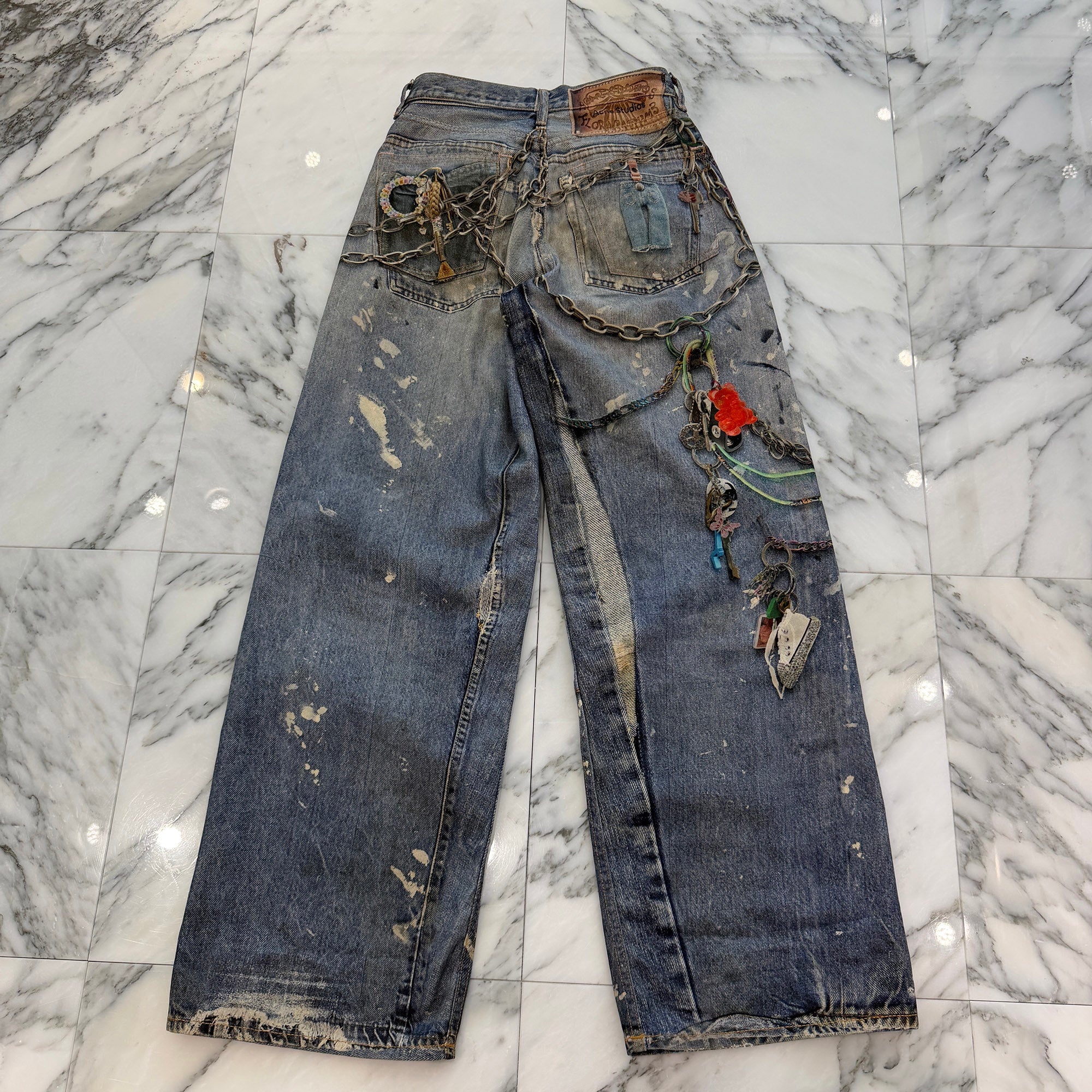 Acne Studios 2024AW Trompe L'oeil Chain Graphic Over Denim Pants FN-MN-TROU001290 Size 32 アクネストゥディオズ トロンプルイユ チェーングラフィックオーバーデニムパンツ サイズ32