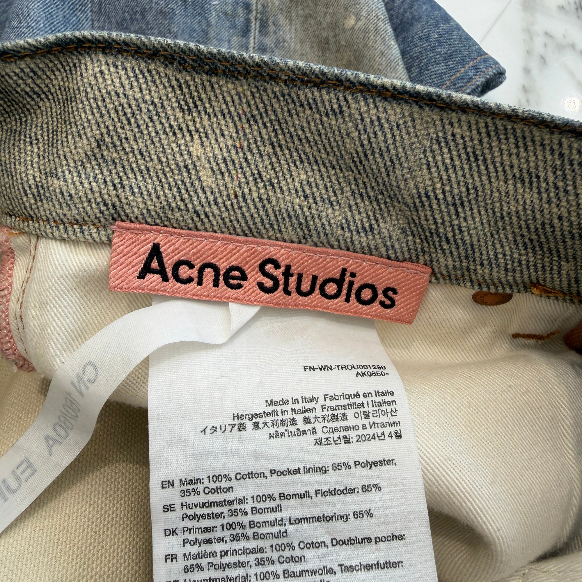 Acne Studios 2024AW Trompe L'oeil Chain Graphic Over Denim Pants FN-MN-TROU001290 Size 32 アクネストゥディオズ トロンプルイユ チェーングラフィックオーバーデニムパンツ サイズ32