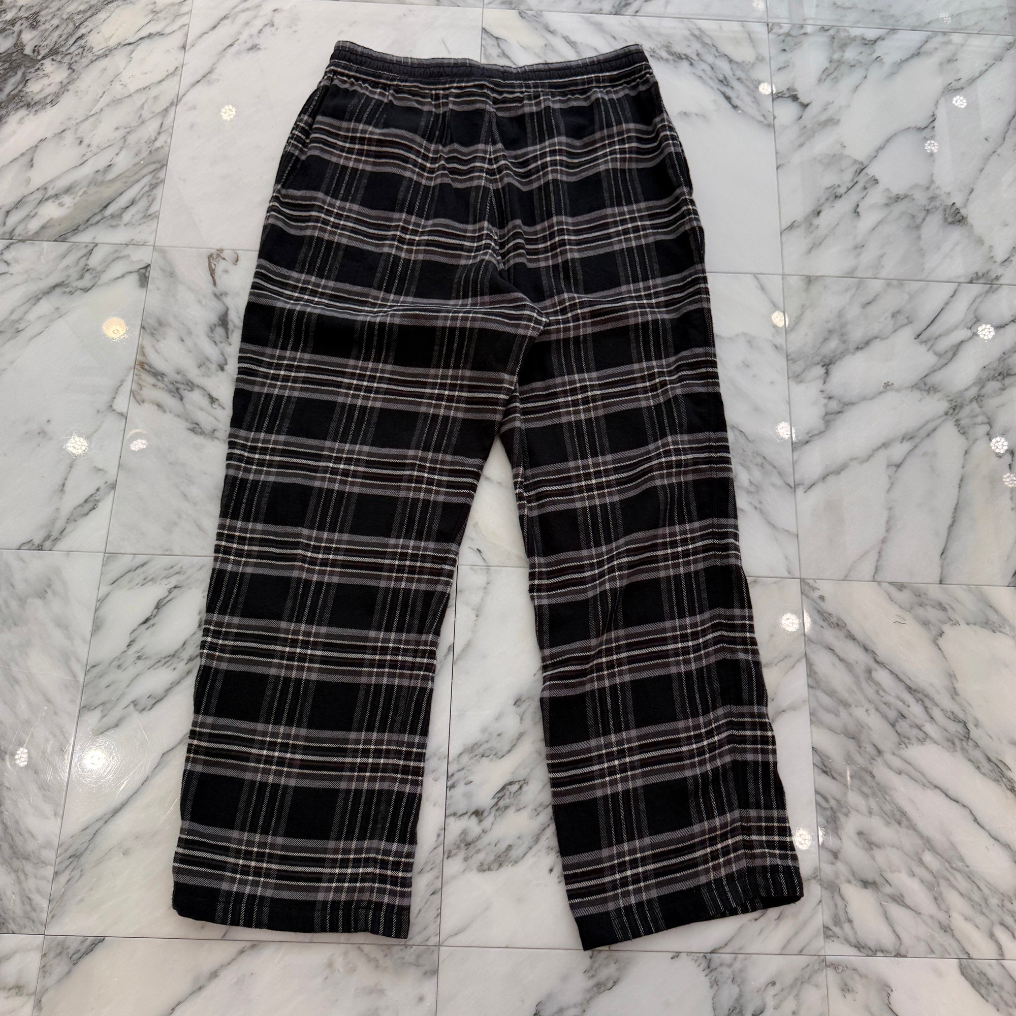 CHROME HEARTS 1 Cross Leather Patch After School Flannel Check Pants Size XL クロムハーツ 1 クロス レザー パッチ アフタースクール フランネル チェック パンツ サイズXL