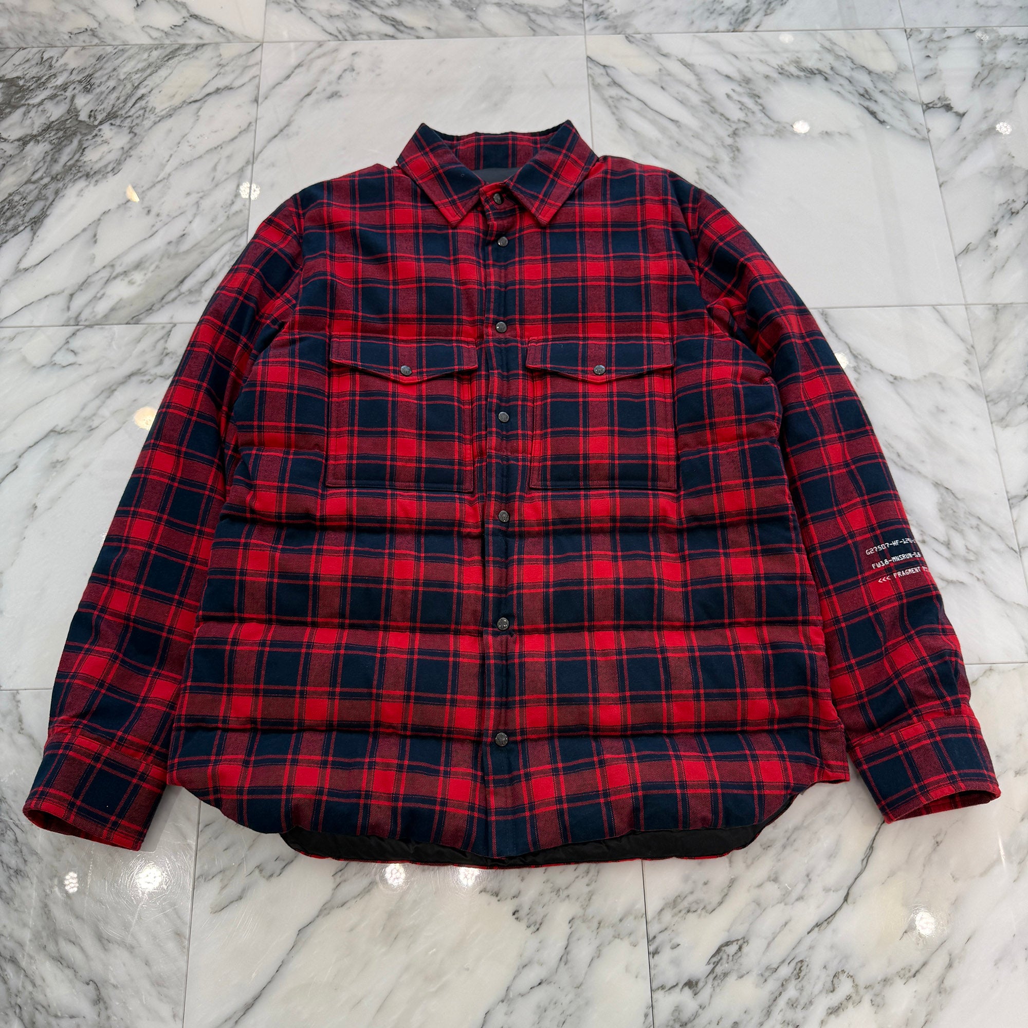 MONCLER × FRAGMENT 2018AW MORAN GIUBBOTTO Check Down Jacket D209U4031950 549XX Size 4 モンクレール×フラグメント モラン・ジュボット チェック ダウンジャケット サイズ4