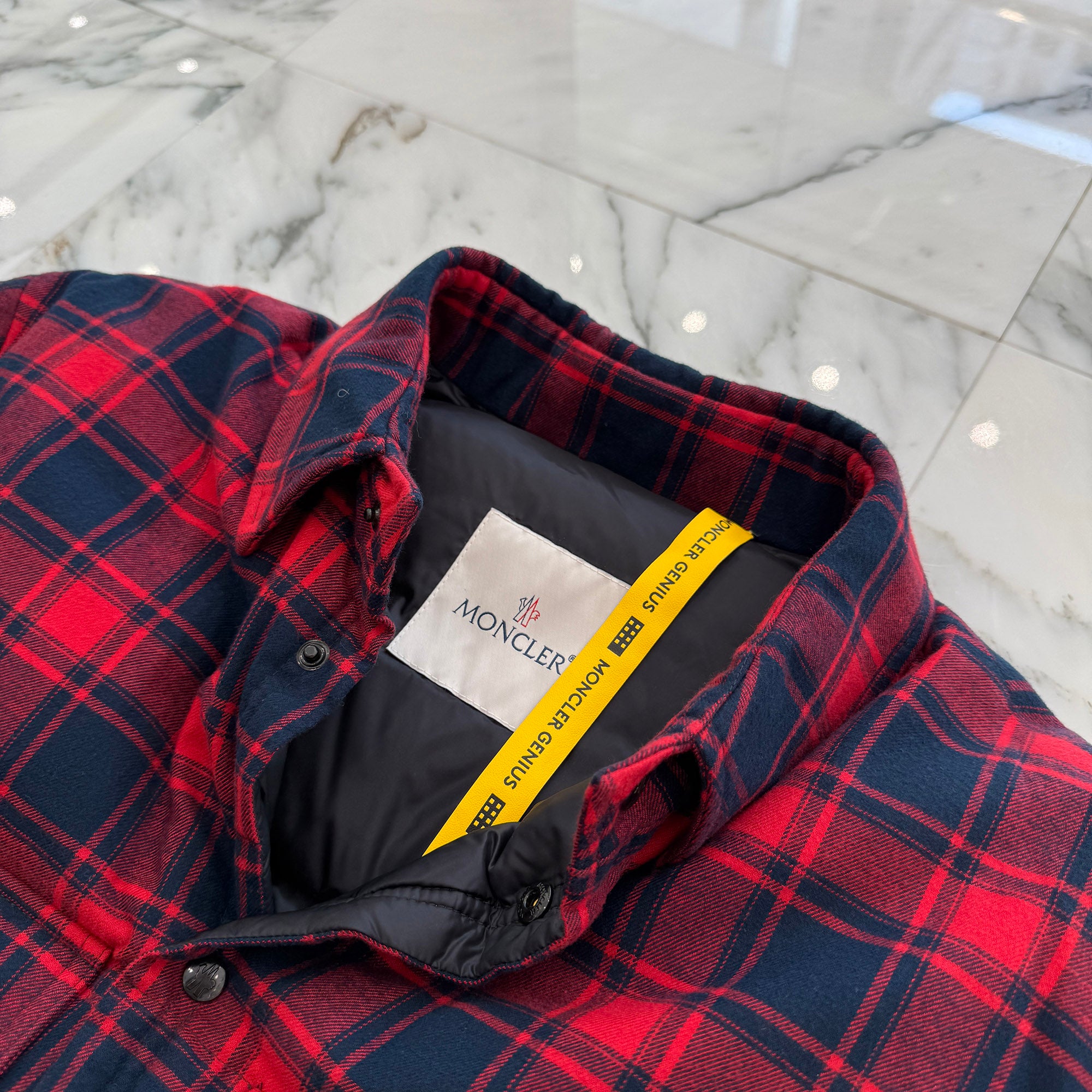 MONCLER × FRAGMENT 2018AW MORAN GIUBBOTTO Check Down Jacket D209U4031950 549XX Size 4 モンクレール×フラグメント モラン・ジュボット チェック ダウンジャケット サイズ4