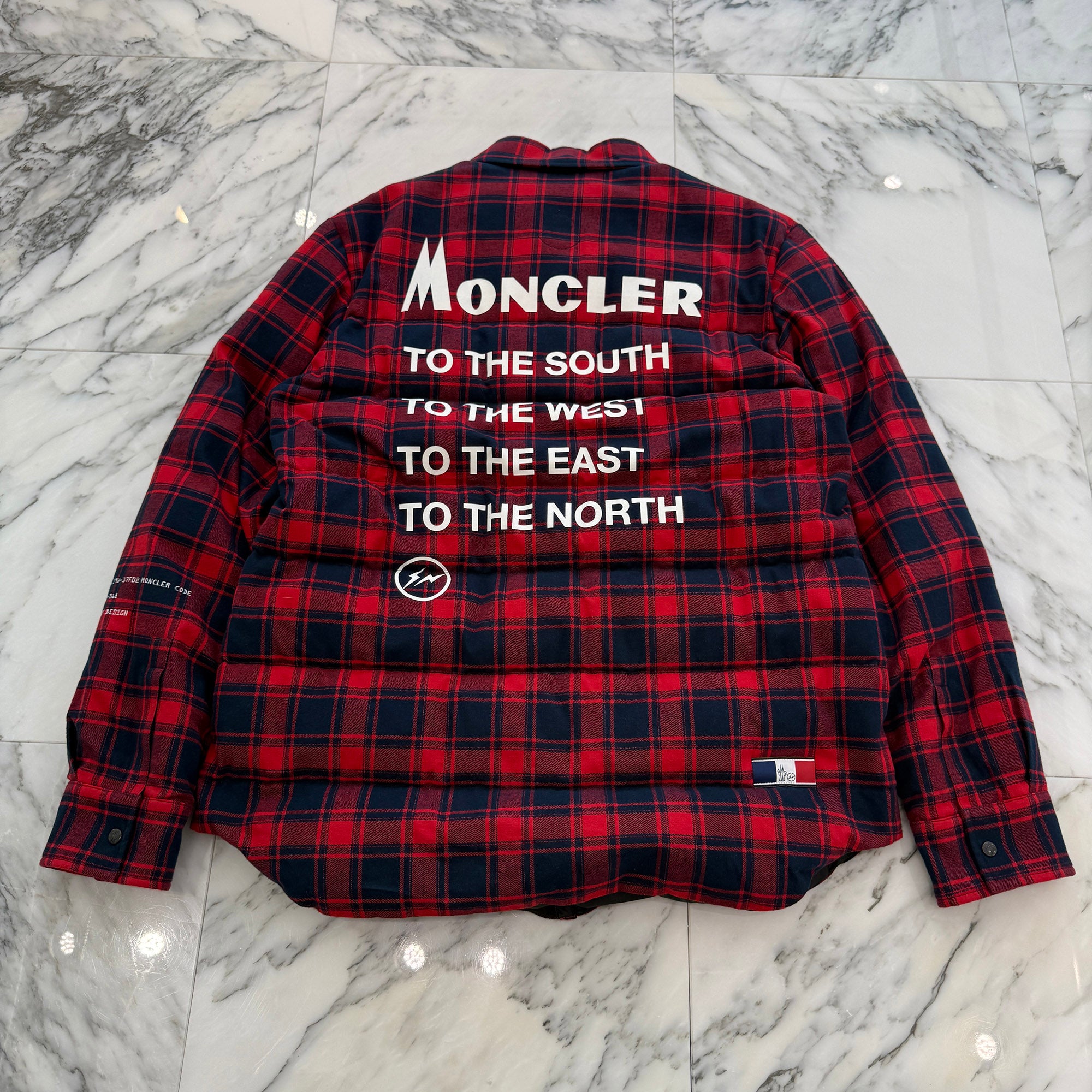 MONCLER × FRAGMENT 2018AW MORAN GIUBBOTTO Check Down Jacket D209U4031950 549XX Size 4 モンクレール×フラグメント モラン・ジュボット チェック ダウンジャケット サイズ4