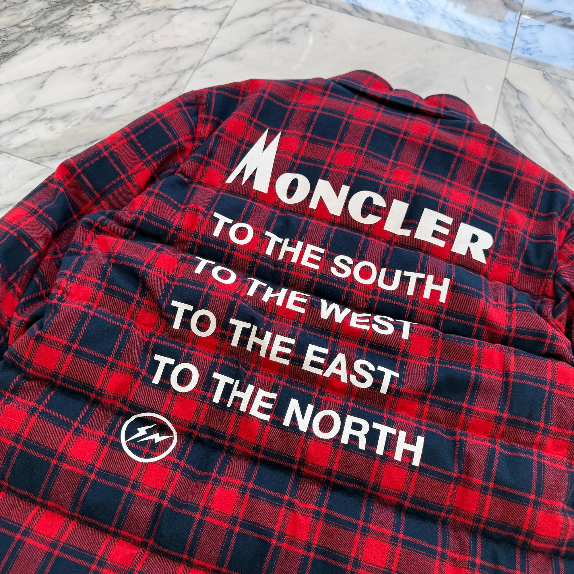 MONCLER × FRAGMENT 2018AW MORAN GIUBBOTTO Check Down Jacket D209U4031950 549XX Size 4 モンクレール×フラグメント モラン・ジュボット チェック ダウンジャケット サイズ4