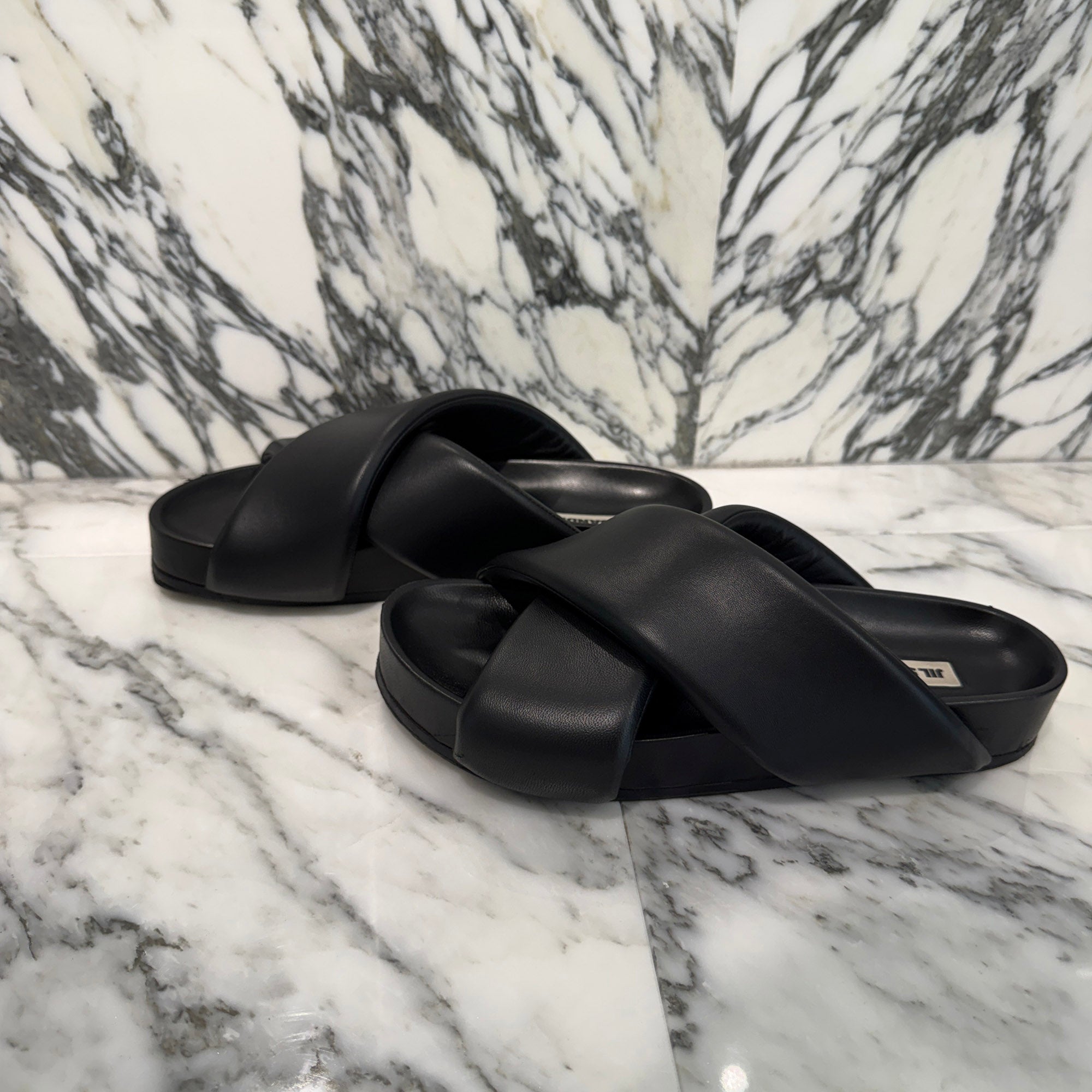 JIL SANDER Padded Leather Cross Strap Sandals J15WP0043 ジルサンダー パデッドレザー クロスストラップ サンダル