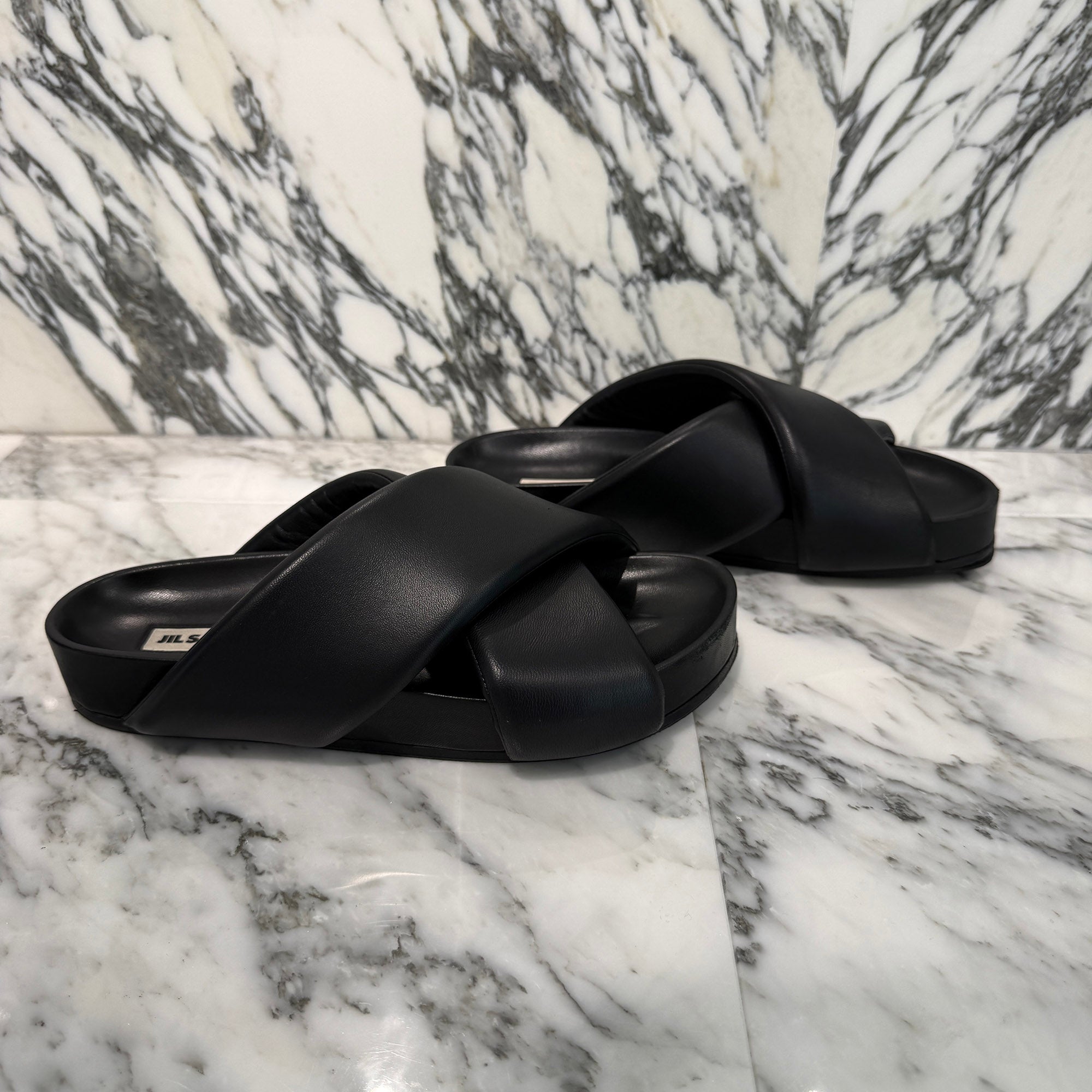 JIL SANDER Padded Leather Cross Strap Sandals J15WP0043 ジルサンダー パデッドレザー クロスストラップ サンダル