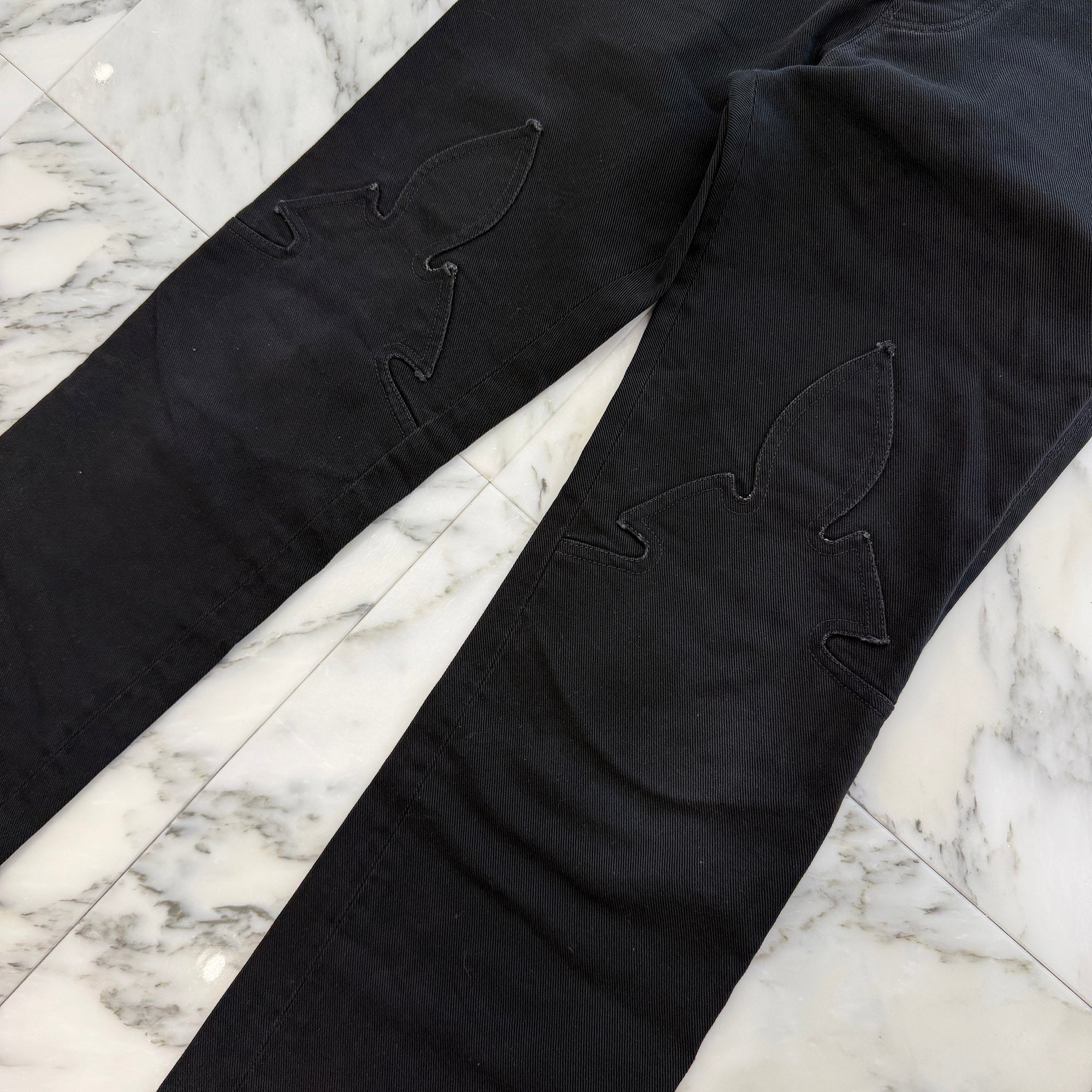 CHROME HEARTS Flare Knee Horseshoe Button Denim Pants Size 27 クロムハーツ フレアニー ホースシューボタン デニムパンツ サイズ27