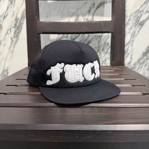 CHROME HEARTS FUCK Leather Patch Trucker Cap Size ONE SIZE (51-61) クロムハーツ ファック レザーパッチ トラッカーキャップ サイズONE SIZE (51-61)