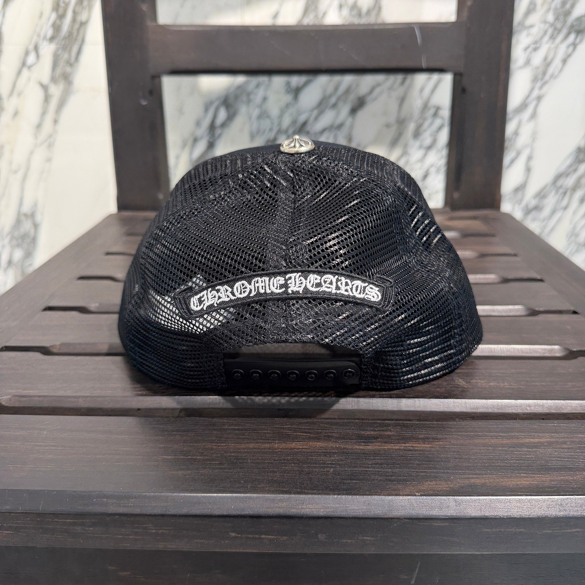 CHROME HEARTS FUCK Leather Patch Trucker Cap Size ONE SIZE (51-61) クロムハーツ ファック レザーパッチ トラッカーキャップ サイズONE SIZE (51-61)