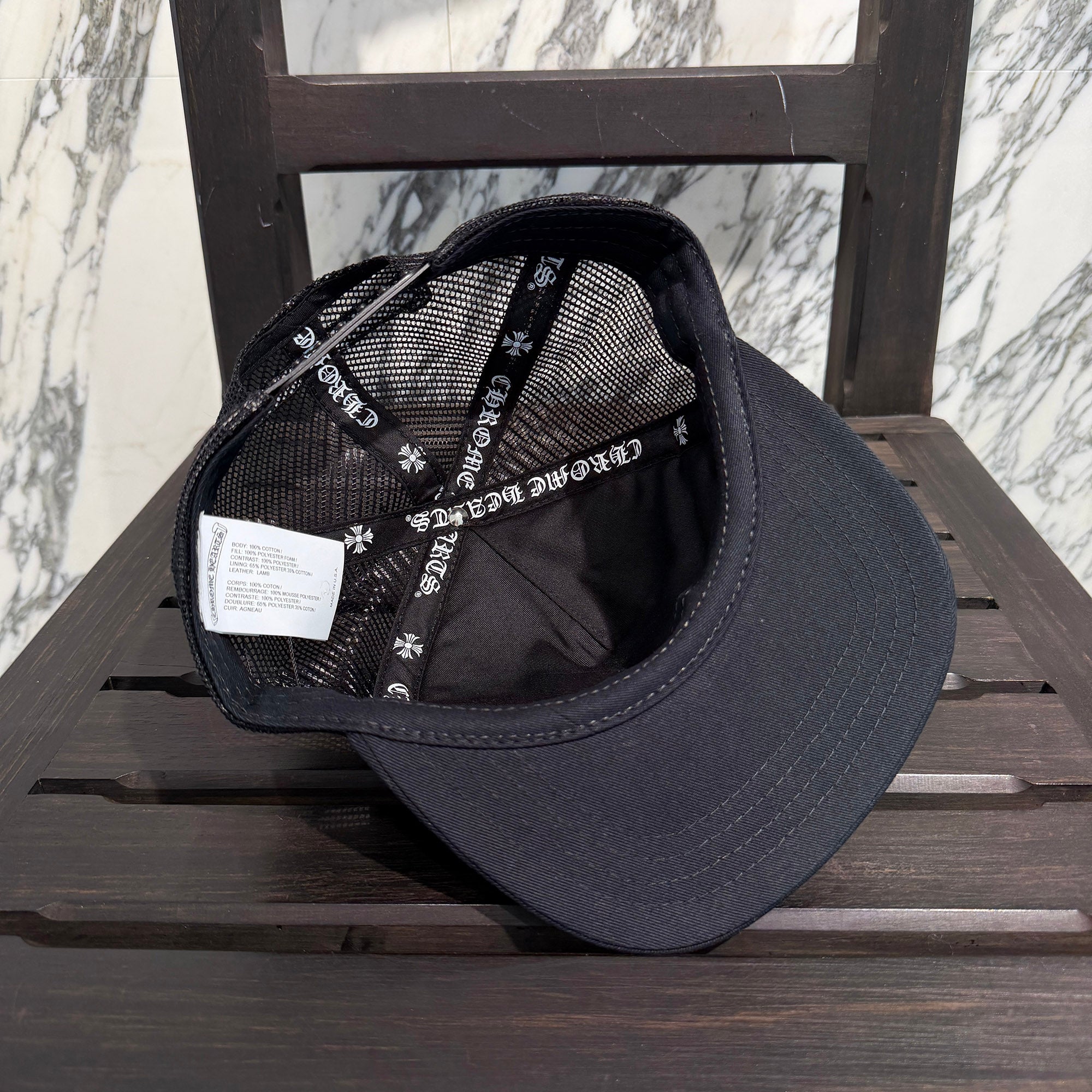 CHROME HEARTS FUCK Leather Patch Trucker Cap Size ONE SIZE (51-61) クロムハーツ ファック レザーパッチ トラッカーキャップ サイズONE SIZE (51-61)