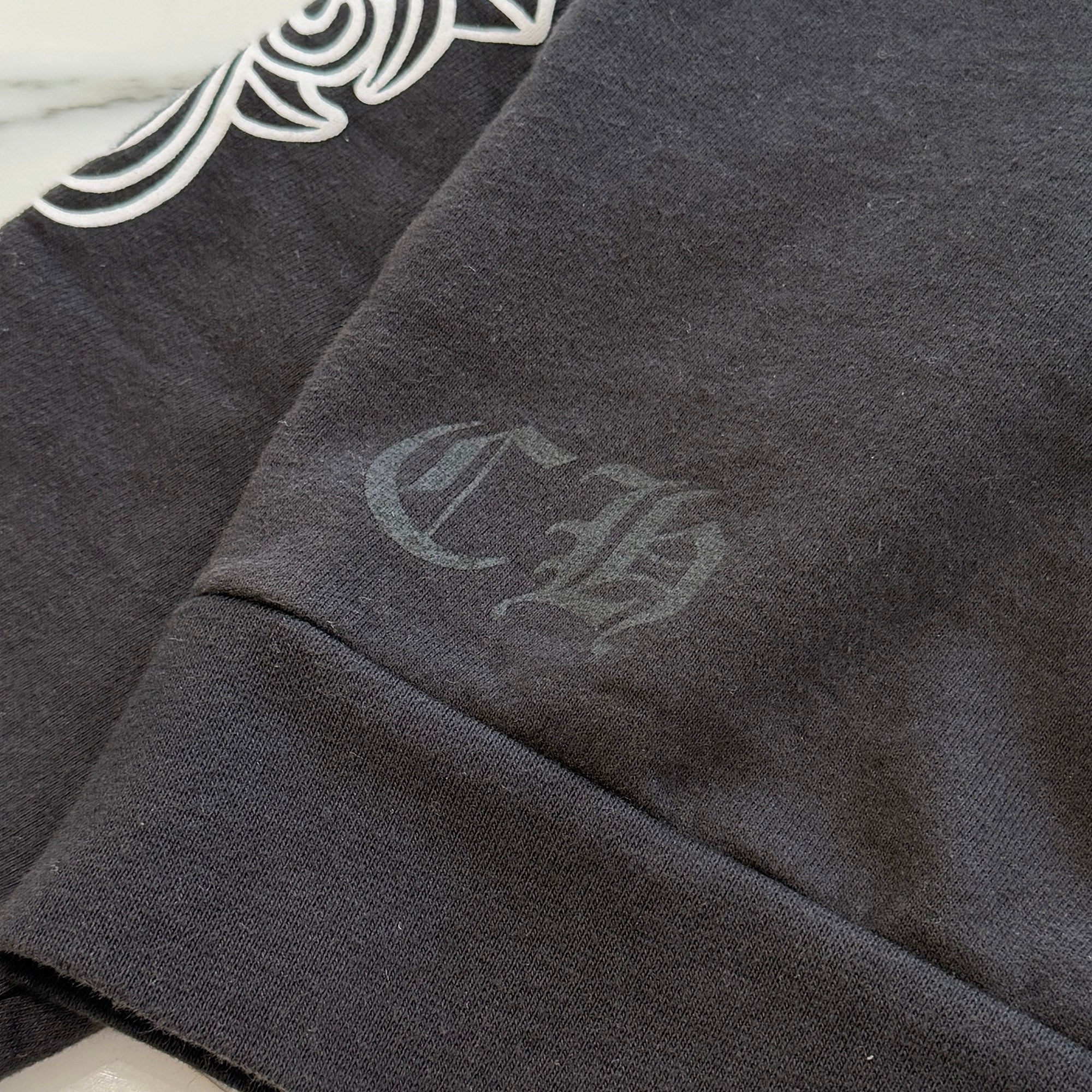 CHROME HEARTS Floral Cross Horseshoe Crewneck Sweat Shirts Size S クロムハーツ フローラルクロス ホースシュー クルーネック スウェットシャツ サイズS