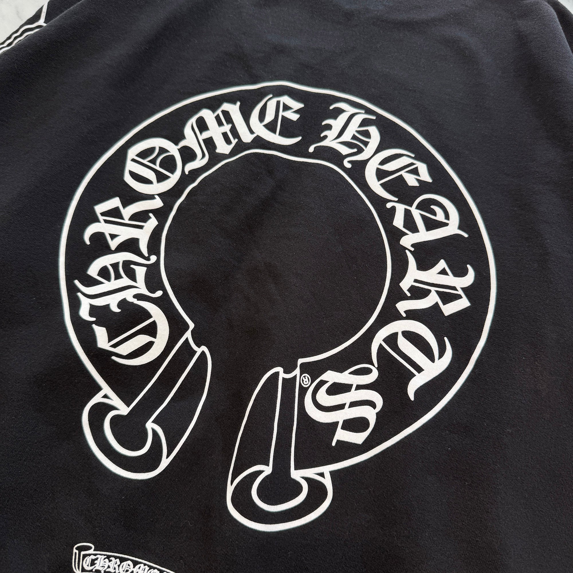 CHROME HEARTS Floral Cross Horseshoe Crewneck Sweat Shirts Size S クロムハーツ フローラルクロス ホースシュー クルーネック スウェットシャツ サイズS