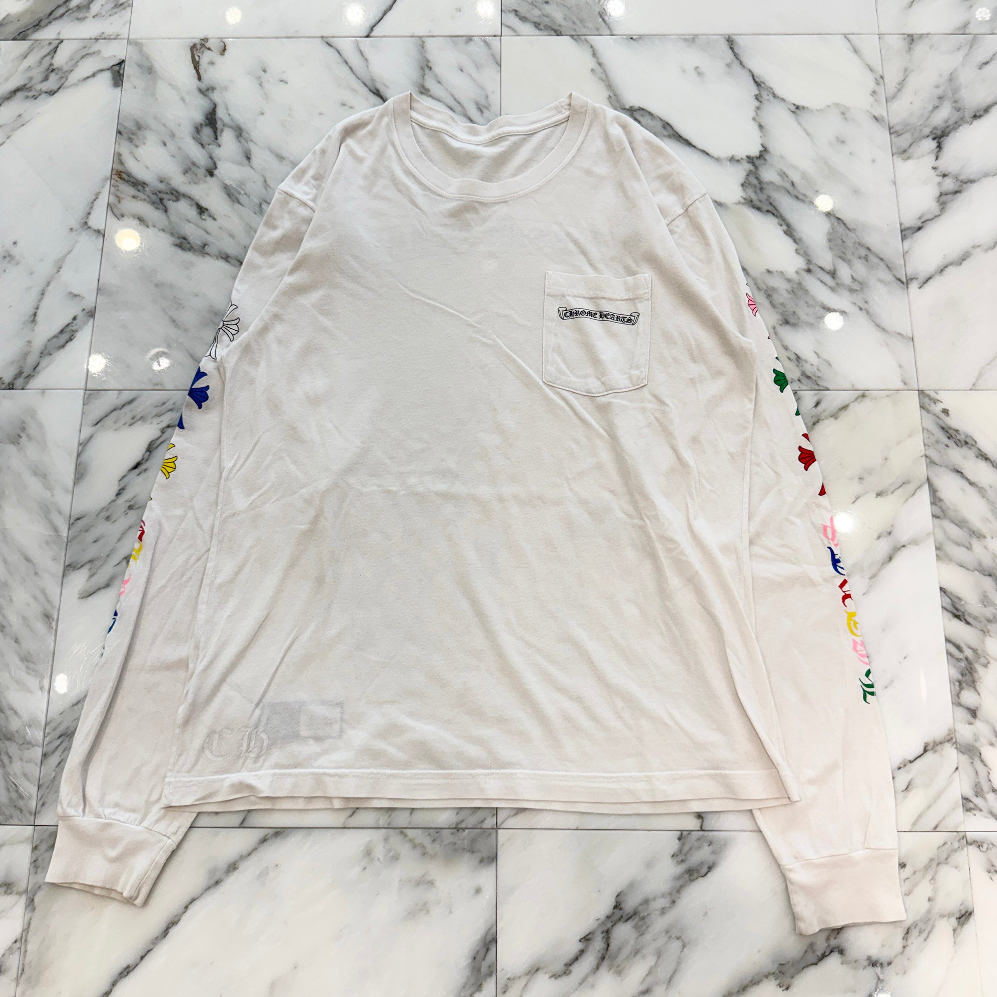 CHROME HEARTS 2021SS MLTCOL CEM CRS Long Sleeve Tee Size L クロムハーツ マルチカラー セメタリークロス ロングスリーブTシャツ サイズL
