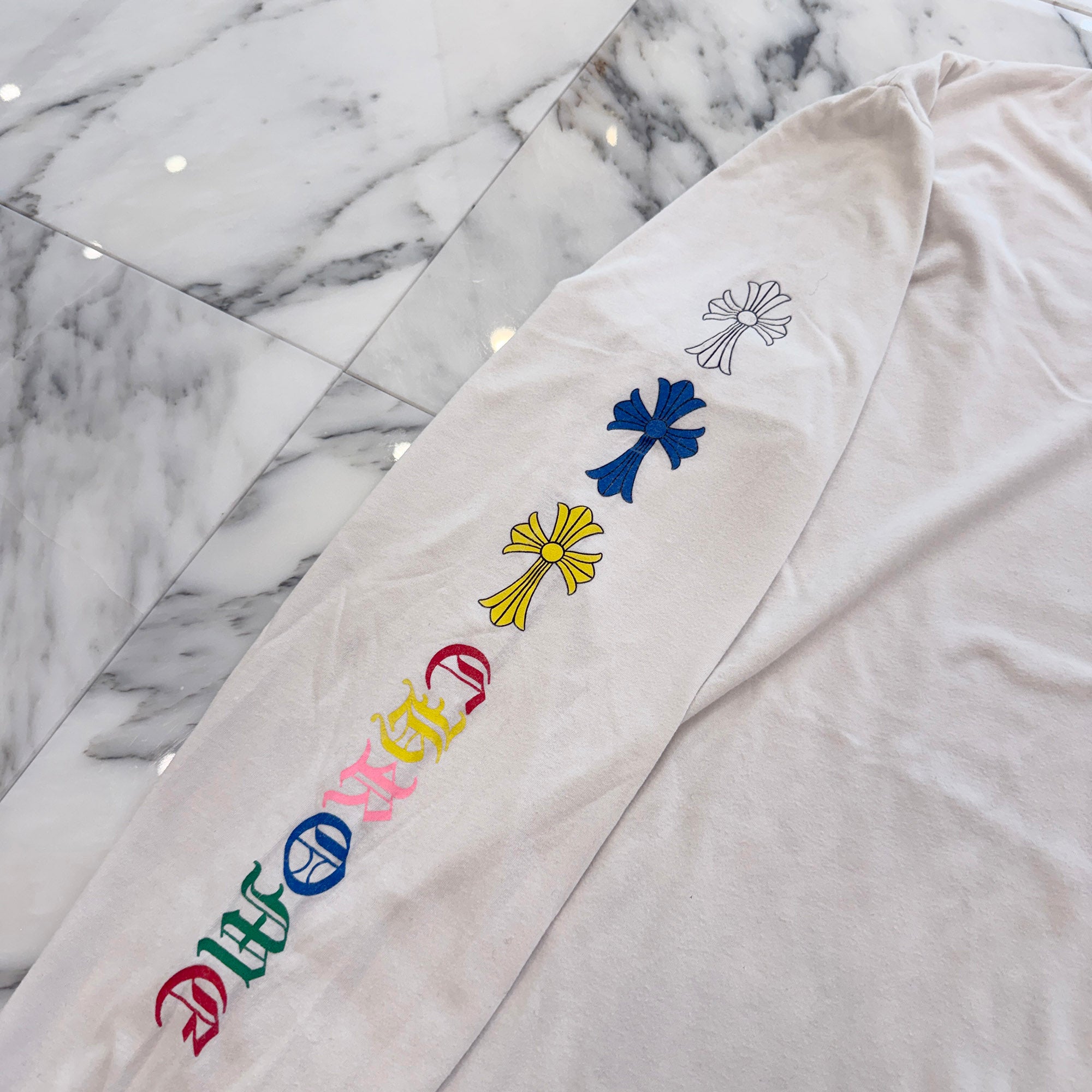CHROME HEARTS 2021SS MLTCOL CEM CRS Long Sleeve Tee Size L クロムハーツ マルチカラー セメタリークロス ロングスリーブTシャツ サイズL