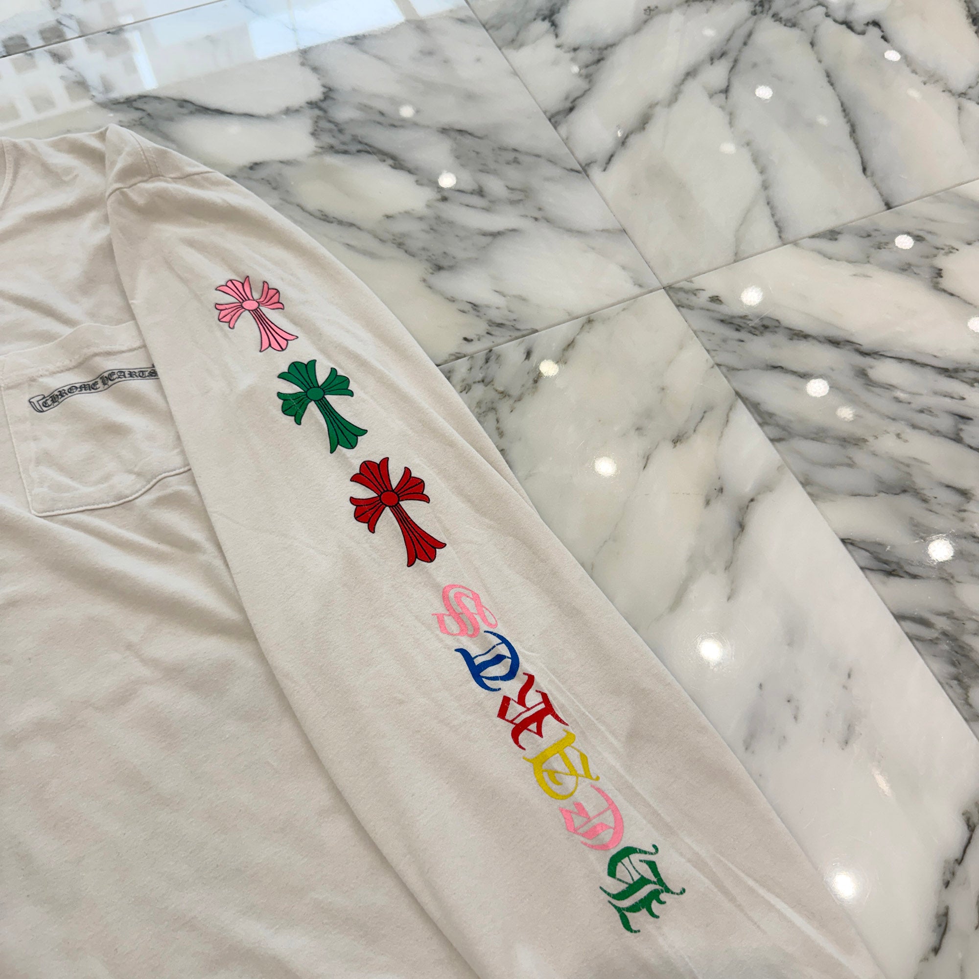 CHROME HEARTS 2021SS MLTCOL CEM CRS Long Sleeve Tee Size L クロムハーツ マルチカラー セメタリークロス ロングスリーブTシャツ サイズL