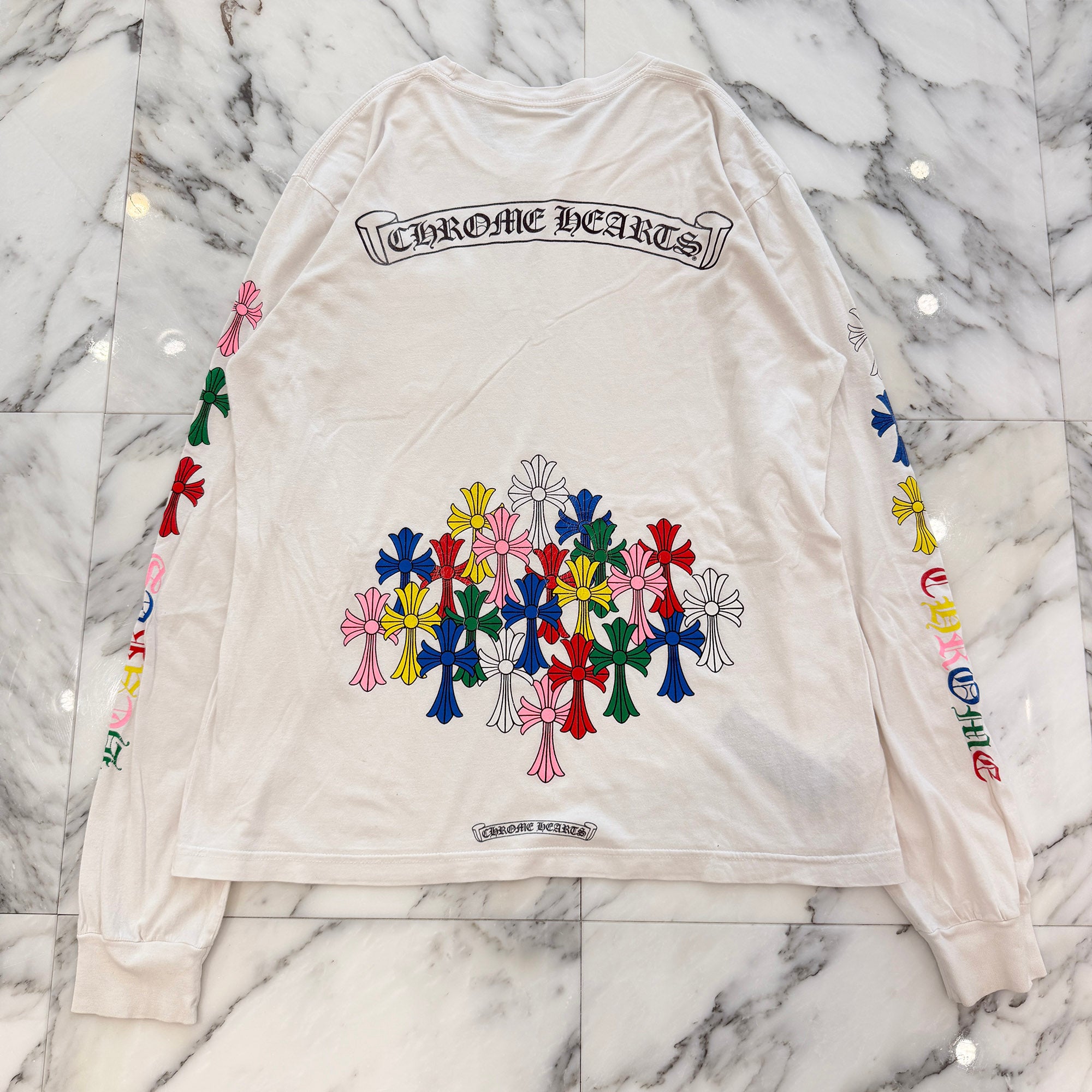 CHROME HEARTS 2021SS MLTCOL CEM CRS Long Sleeve Tee Size L クロムハーツ マルチカラー セメタリークロス ロングスリーブTシャツ サイズL
