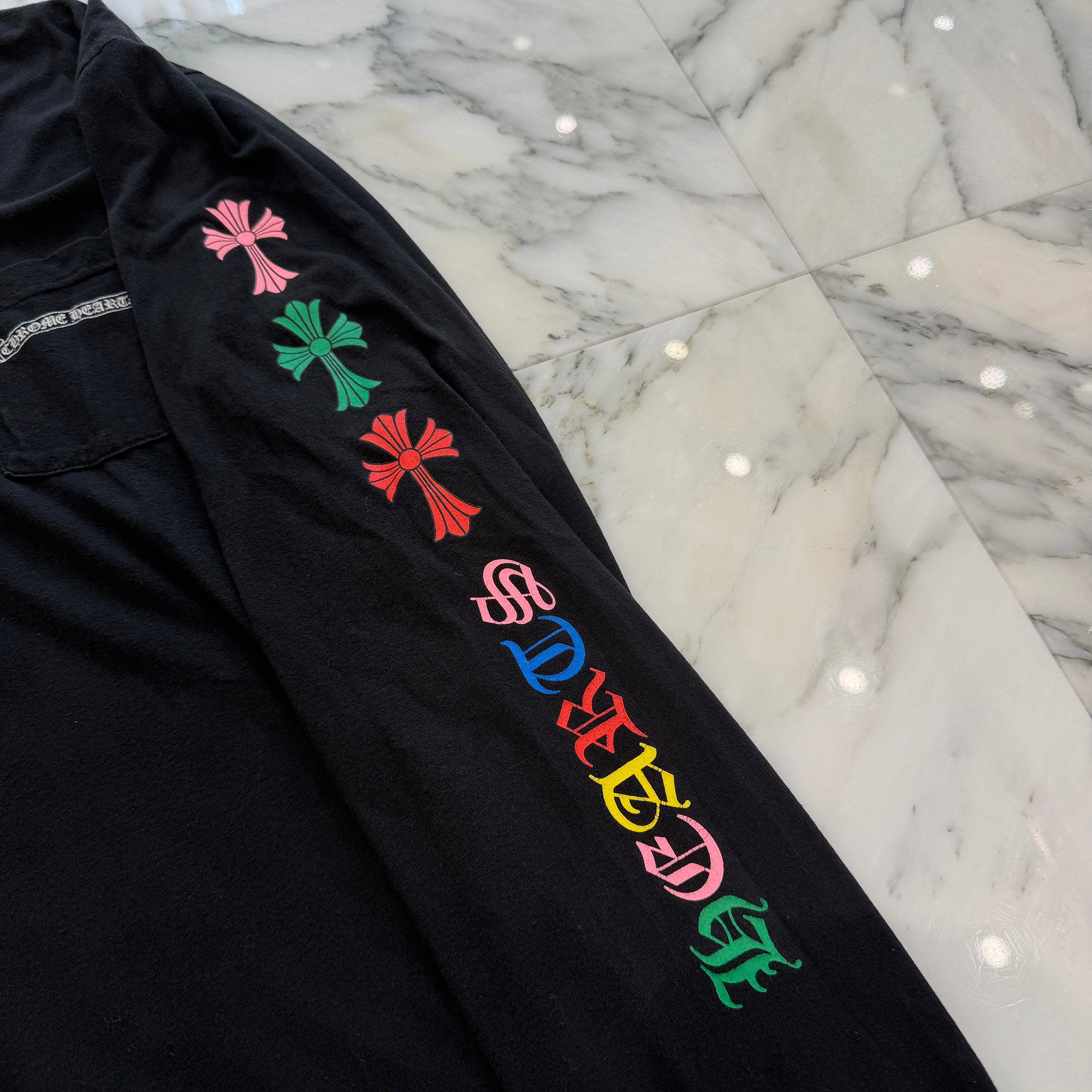 CHROME HEARTS MLTCOL CEM CRS Long Sleeve Tee Size L クロムハーツ マルチカラー セメタリークロス ロングスリーブTシャツ サイズL