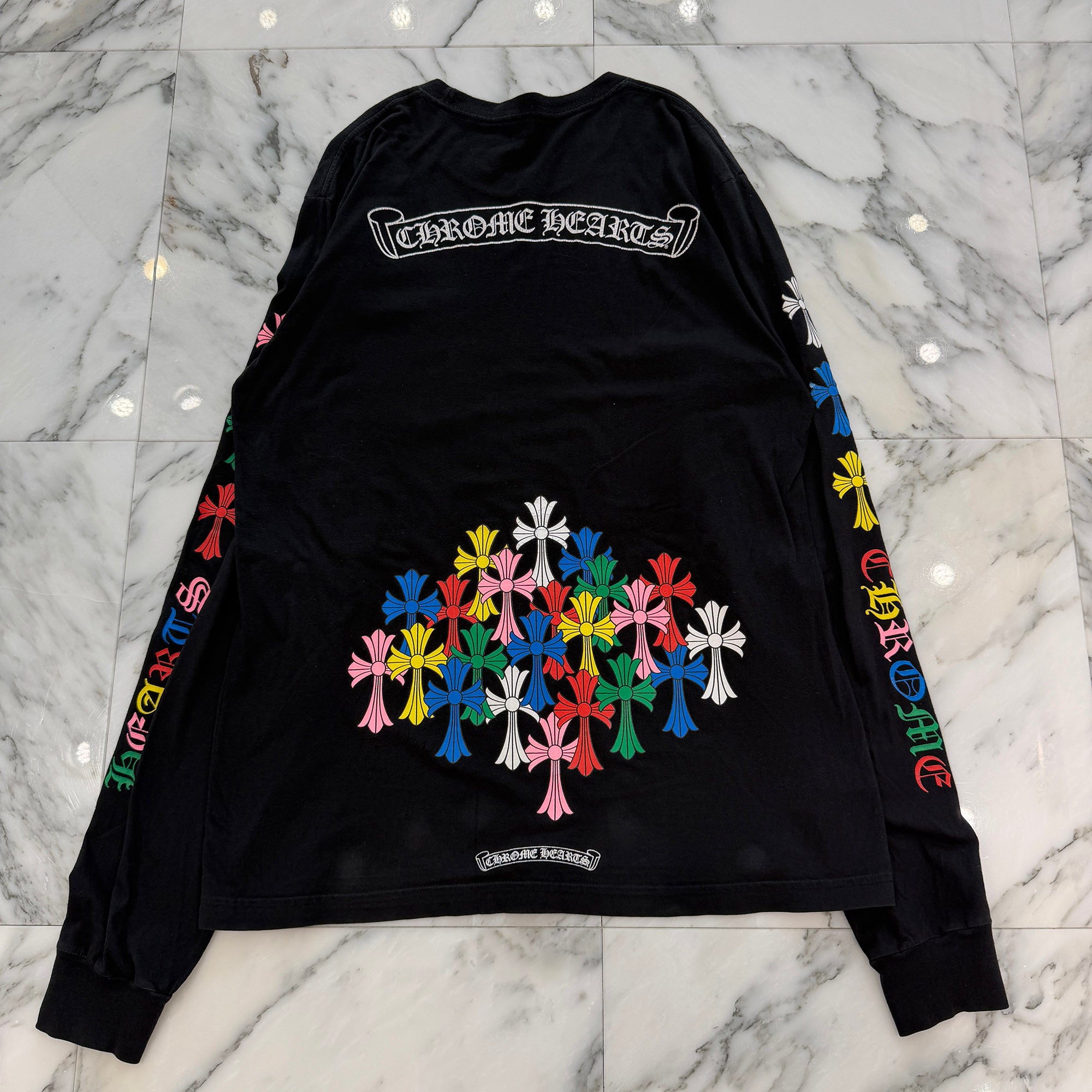 CHROME HEARTS MLTCOL CEM CRS Long Sleeve Tee Size L クロムハーツ マルチカラー セメタリークロス ロングスリーブTシャツ サイズL