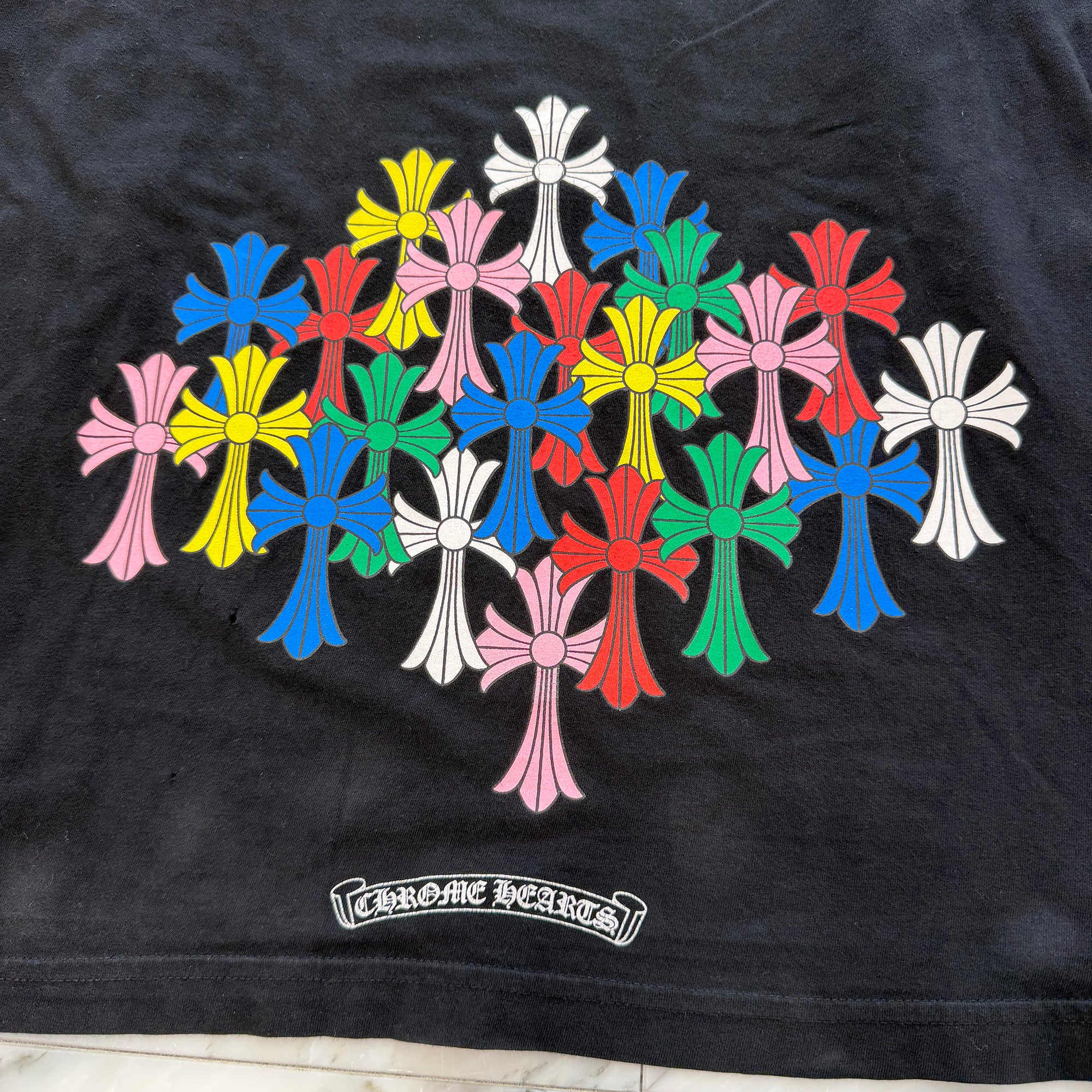 CHROME HEARTS MLTCOL CEM CRS Long Sleeve Tee Size L クロムハーツ マルチカラー セメタリークロス ロングスリーブTシャツ サイズL