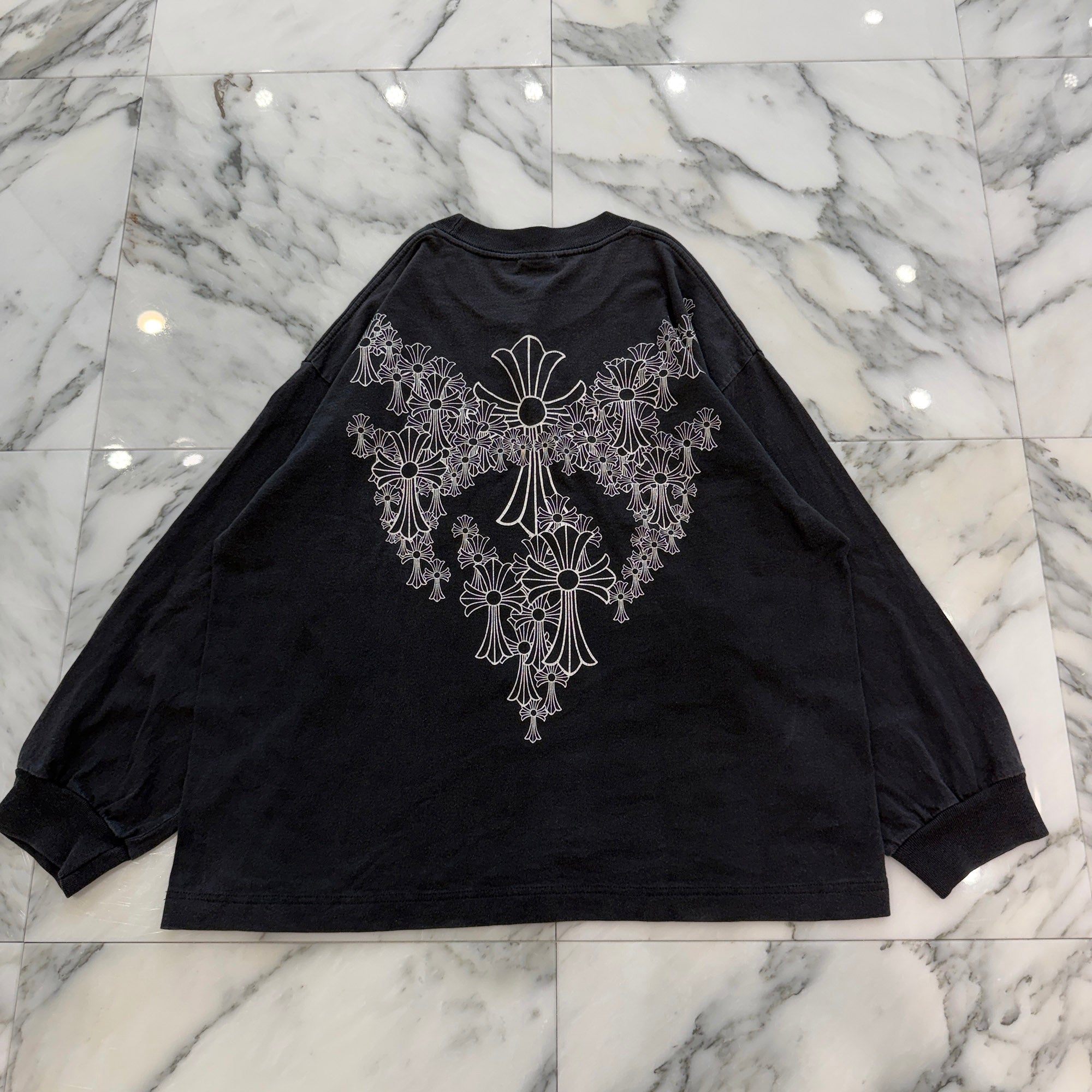 CHROME HEARTS Back Cemetery Cross Print Long Sleeve Tee Size L クロムハーツ バックセメタリークロスプリント ロングスリーブTシャツ サイズL