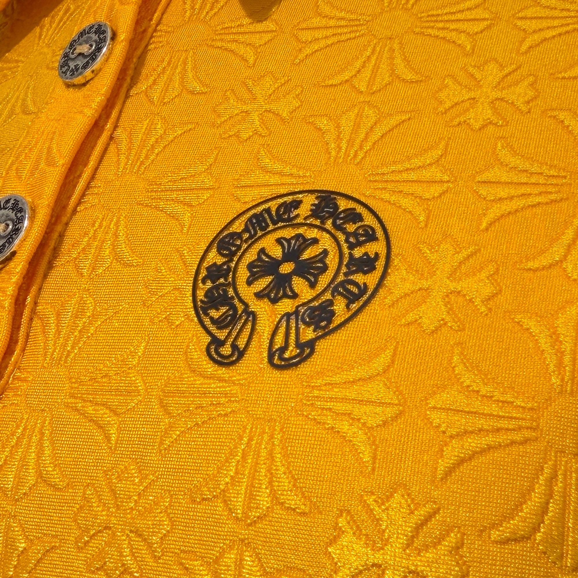 CHROME HEARTS CH Plus Pattern Horseshoe Rubber Print Polo Shirt Size M クロムハーツ CHプラス柄 ホースシューラバープリント ポロシャツ サイズM