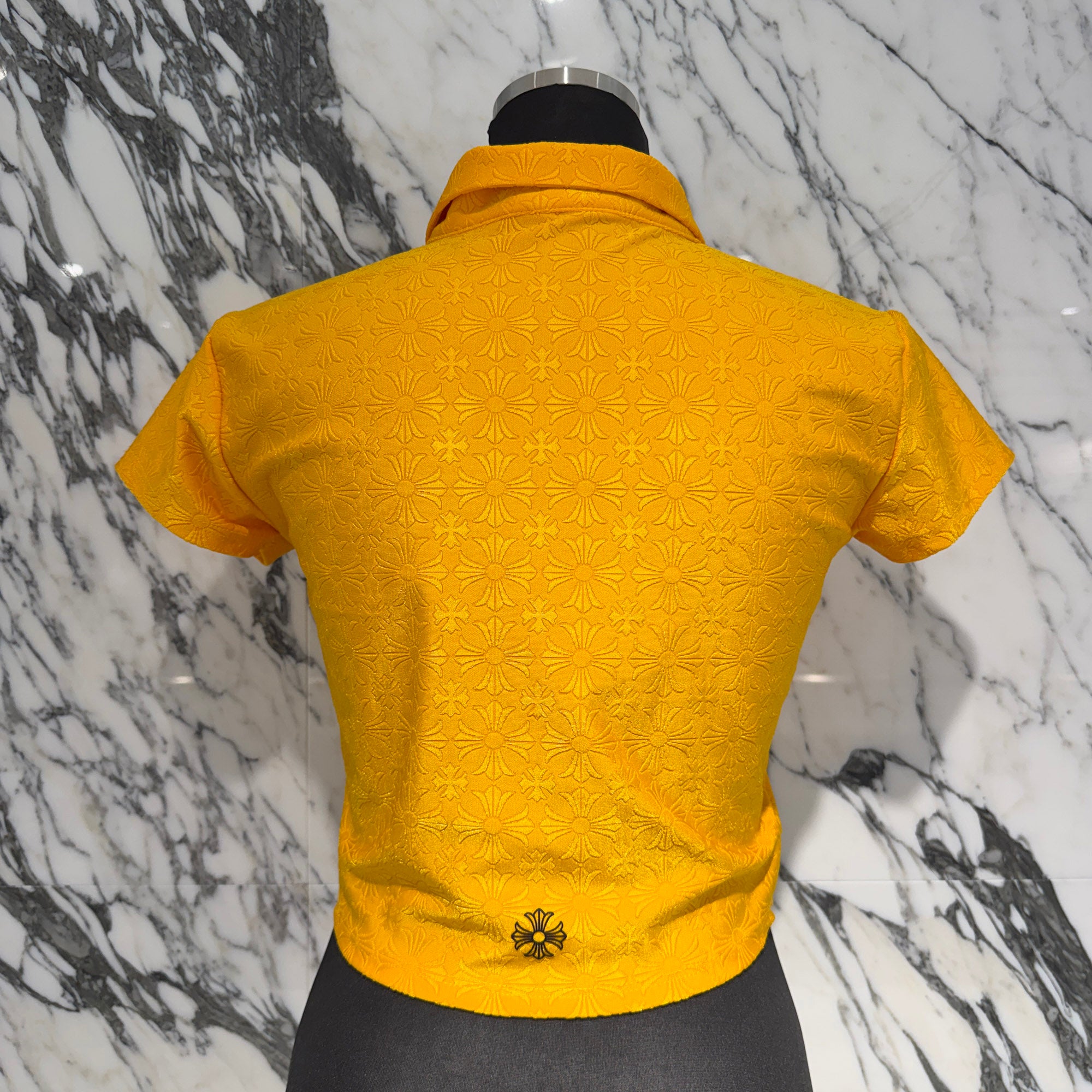 CHROME HEARTS CH Plus Pattern Horseshoe Rubber Print Polo Shirt Size M クロムハーツ CHプラス柄 ホースシューラバープリント ポロシャツ サイズM