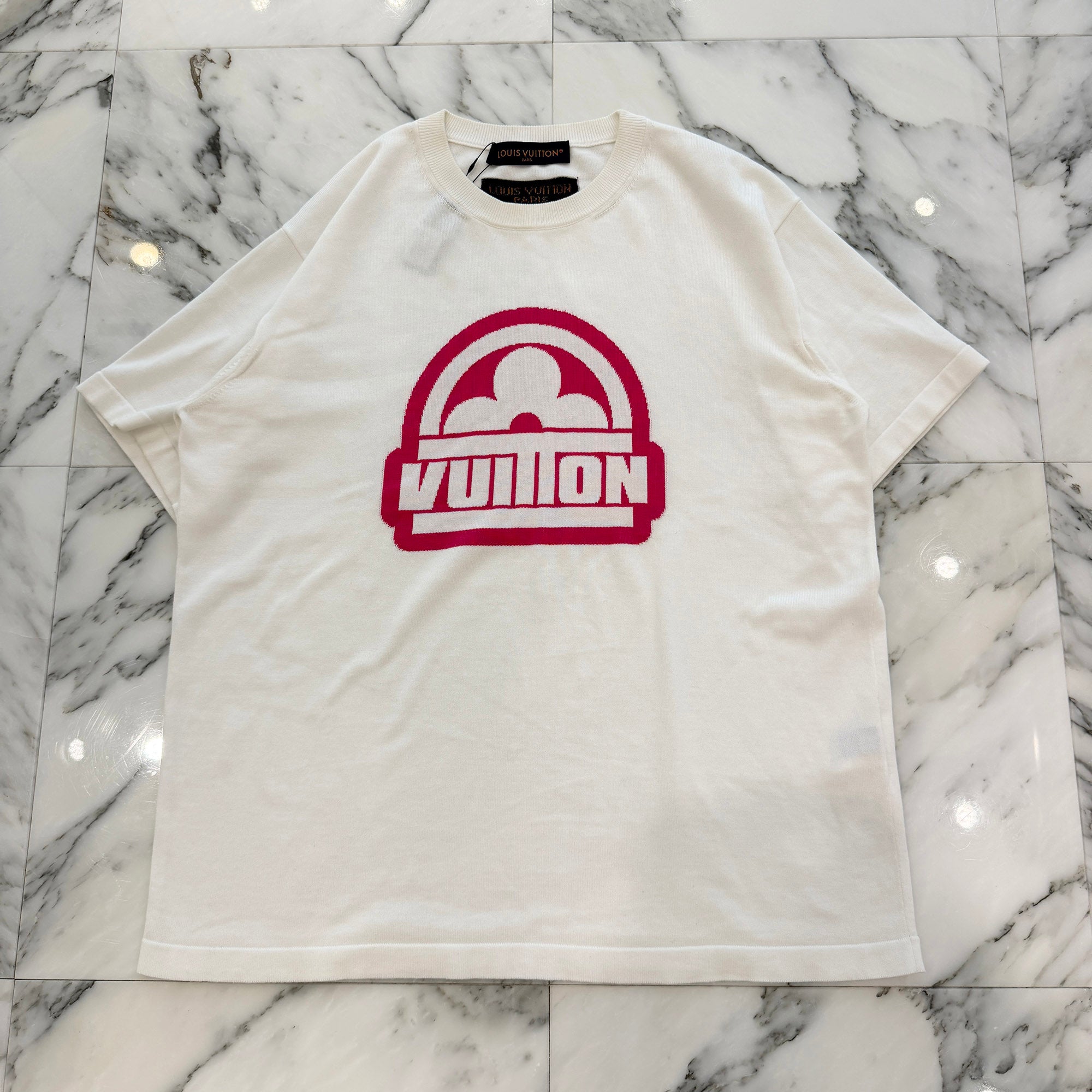 LOUIS VUITTON 2023AW Front Logo Cotton Knit Tee Size M ルイヴィトン フロントロゴ コットン ニット Tシャツ サイズM