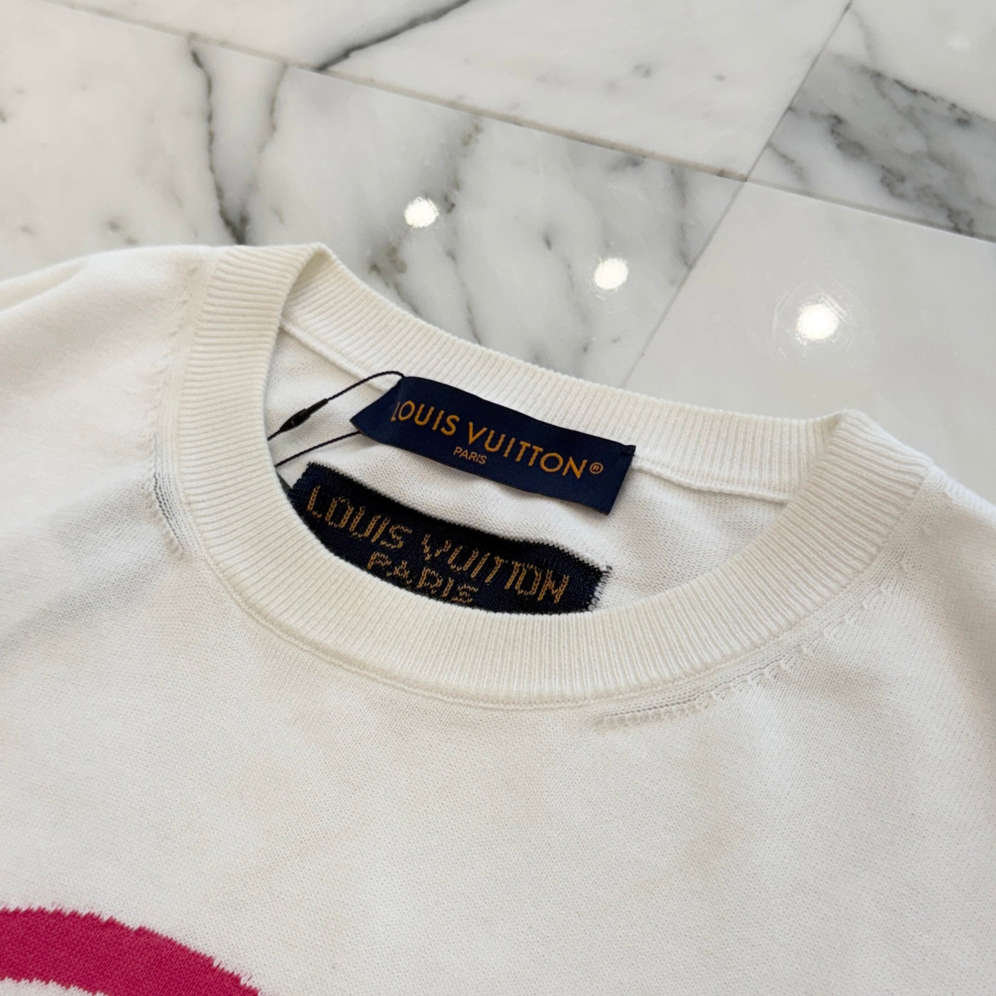 LOUIS VUITTON 2023AW Front Logo Cotton Knit Tee Size M ルイヴィトン フロントロゴ コットン ニット Tシャツ サイズM