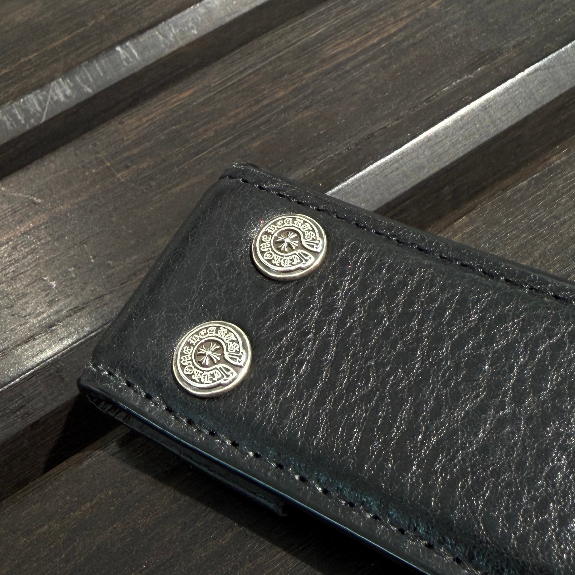 CHROME HEARTS 1.5 STRAP Horseshoe Rivet Leather Belt Size 38 クロムハーツ 1.5ストラップ ホースシューリベット レザーベルト サイズ38