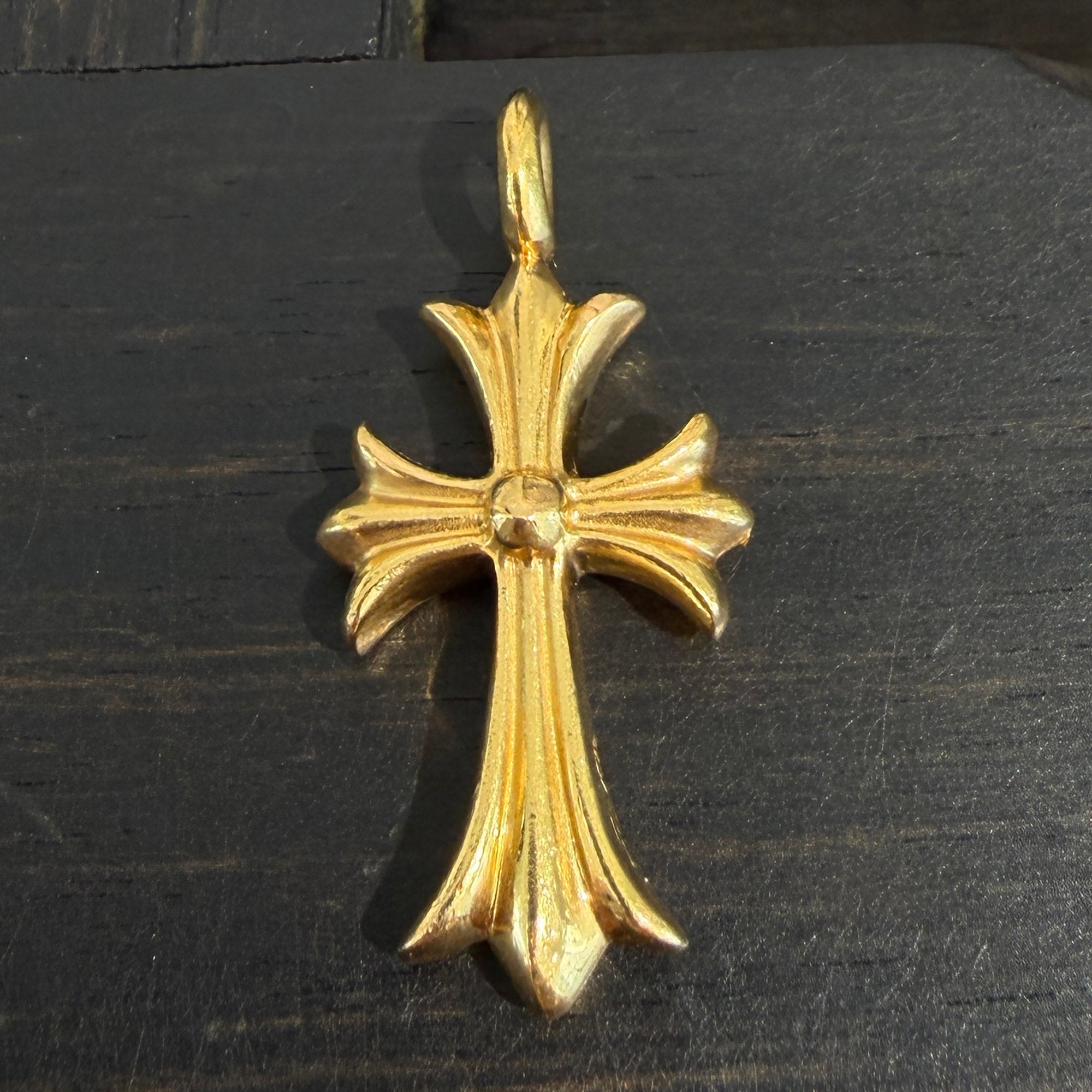 CHROME HEARTS 22K Tiny Fat Cross Pave Diamond Pendant Top クロムハーツ 22K タイニーファット クロス パヴェダイヤモンド ペンダントトップ