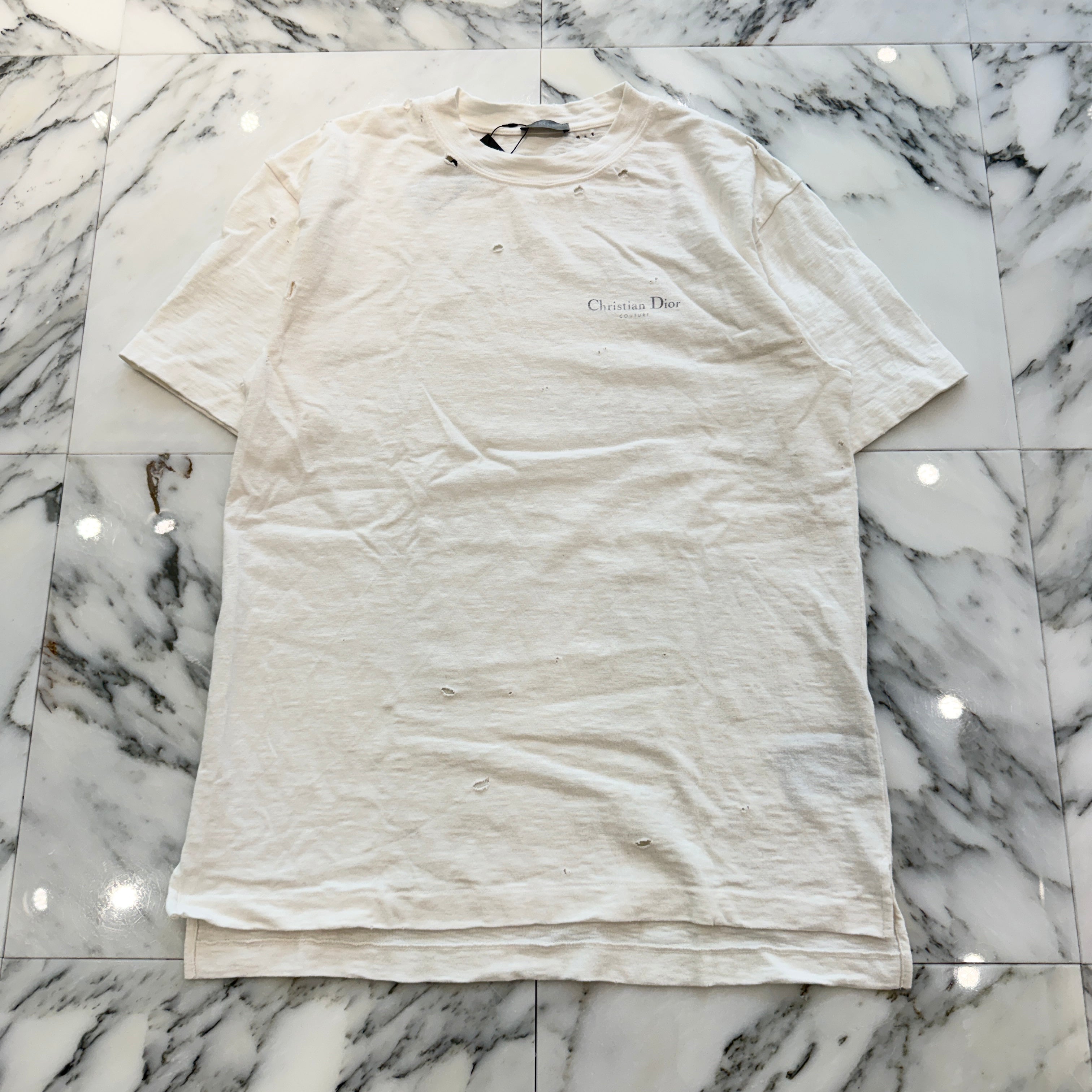 DIOR 2023AW Distressed Finish "Christian Dior Couture" Print Tee 343J636A0849 Size S ディオール ダメージ加工 "クリスチャン・ディオール クチュール" プリントTシャツ サイズS