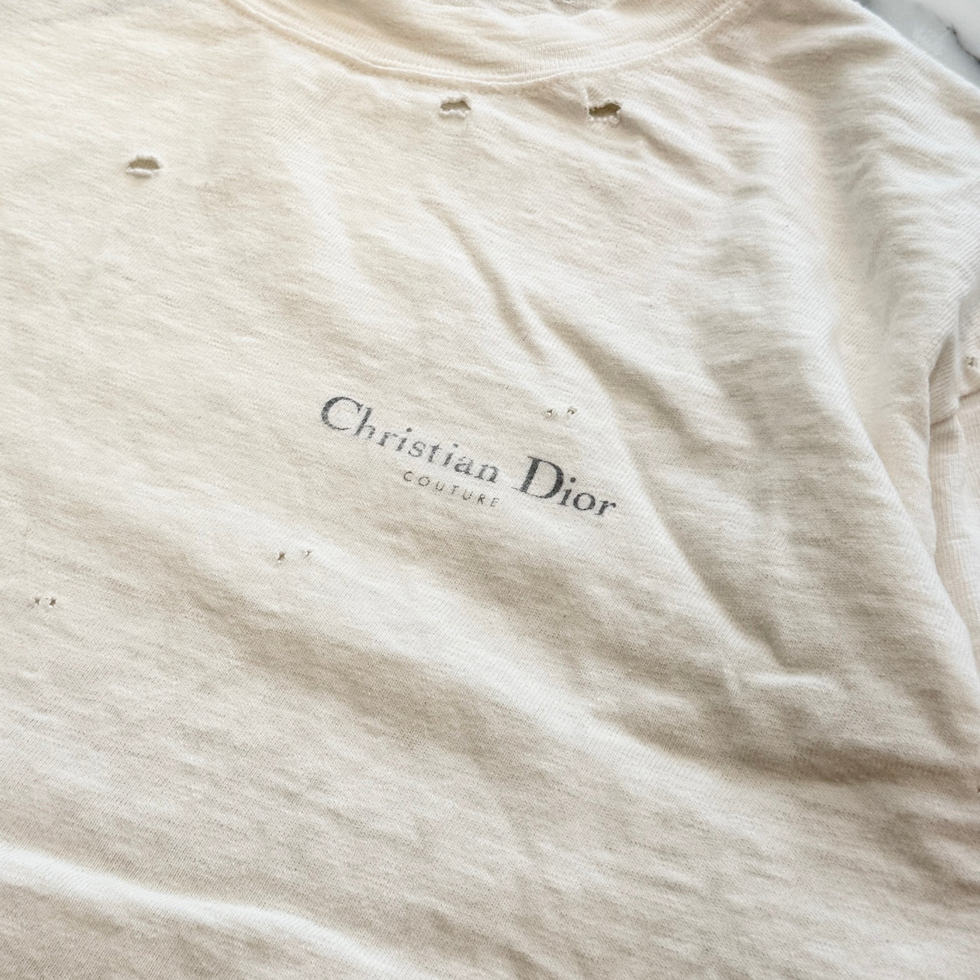DIOR 2023AW Distressed Finish "Christian Dior Couture" Print Tee 343J636A0849 Size S ディオール ダメージ加工 "クリスチャン・ディオール クチュール" プリントTシャツ サイズS