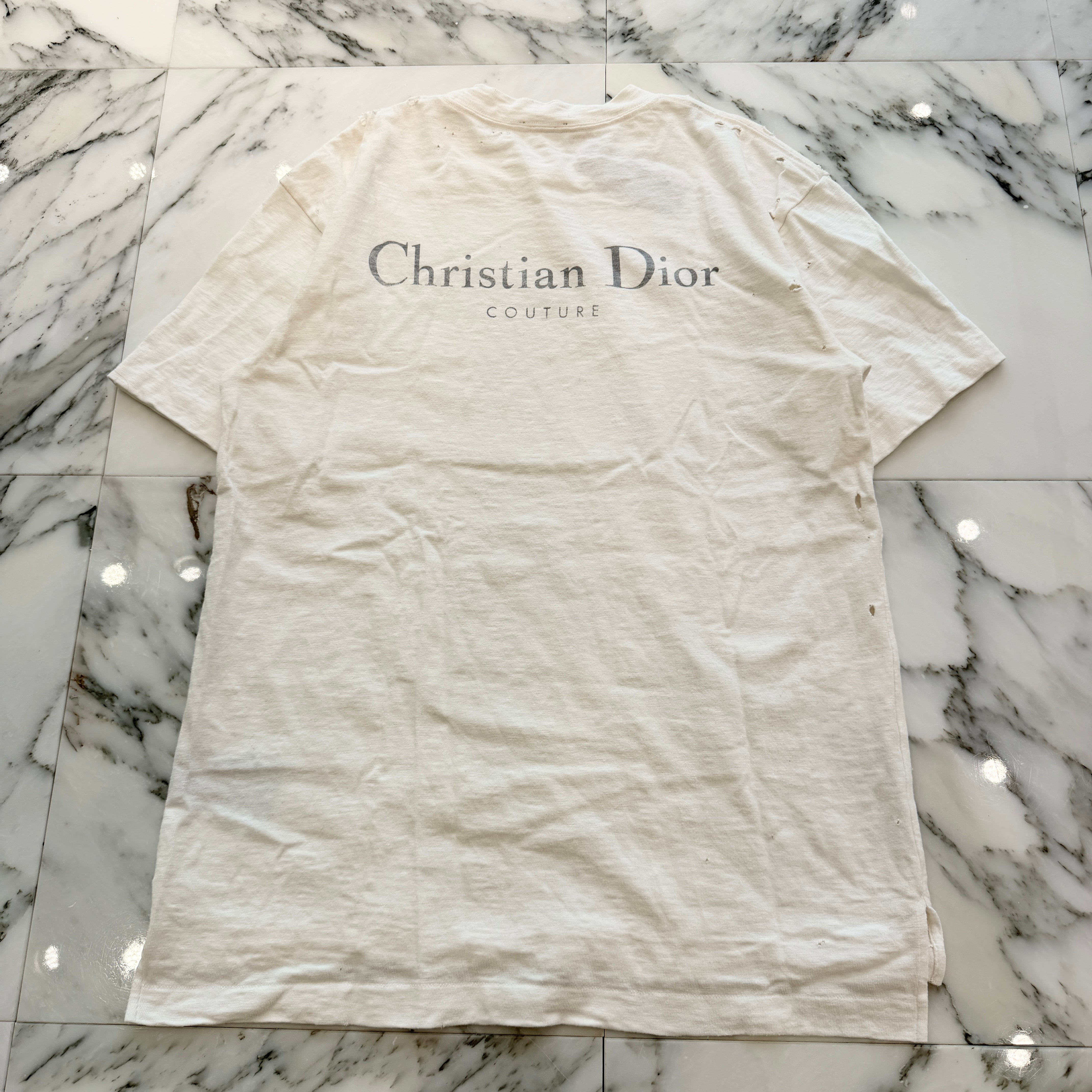 DIOR 2023AW Distressed Finish "Christian Dior Couture" Print Tee 343J636A0849 Size S ディオール ダメージ加工 "クリスチャン・ディオール クチュール" プリントTシャツ サイズS