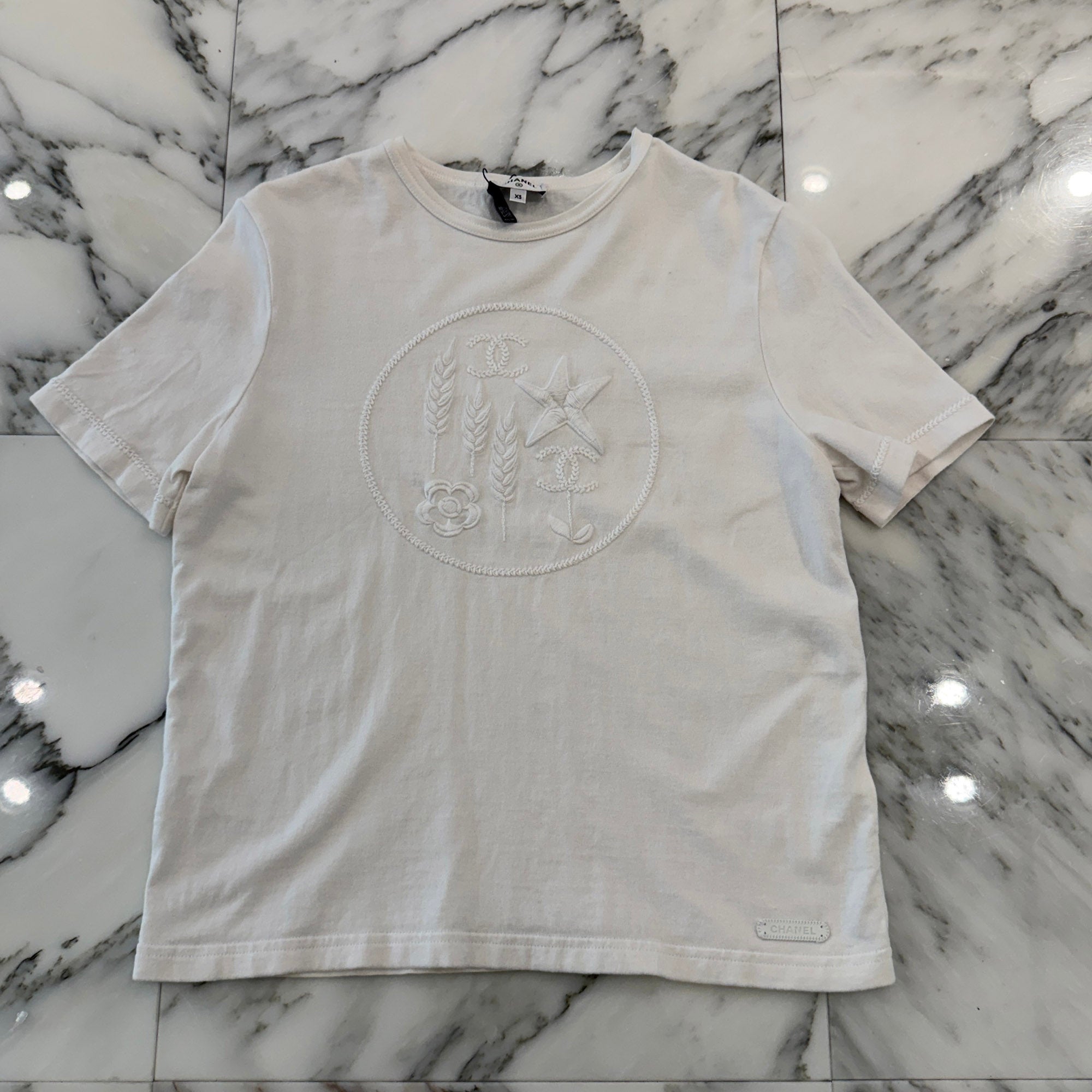 CHANEL 2022SS Circle Embossed Logo Short Sleeve Tee P72456K10424 Size XS シャネル サークル刺繍ロゴ ショートスリーブTシャツ サイズXS