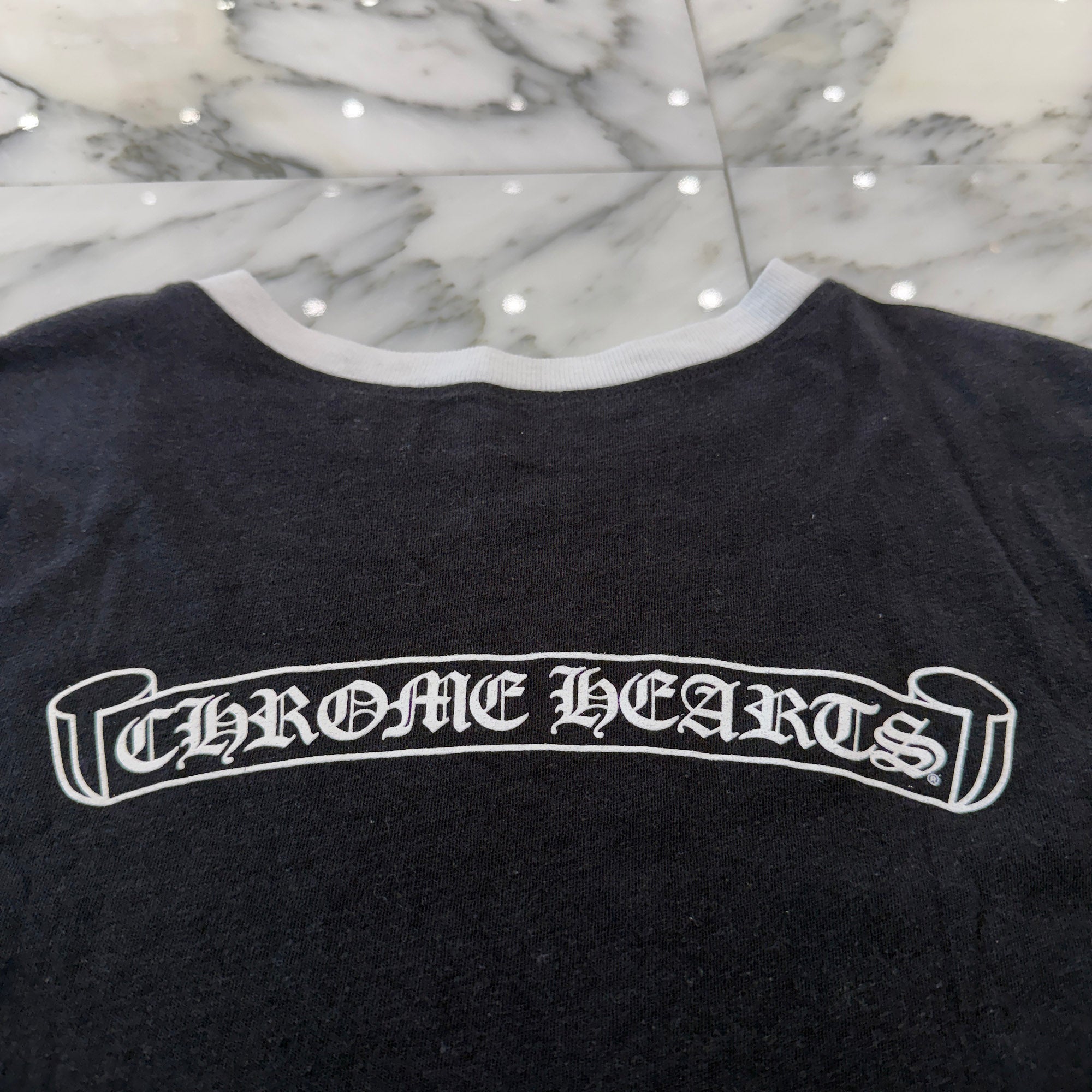 CHROME HEARTS Back Scroll Ringer Tee Size M クロムハーツ バックスクロール リンガー Tシャツ サイズM