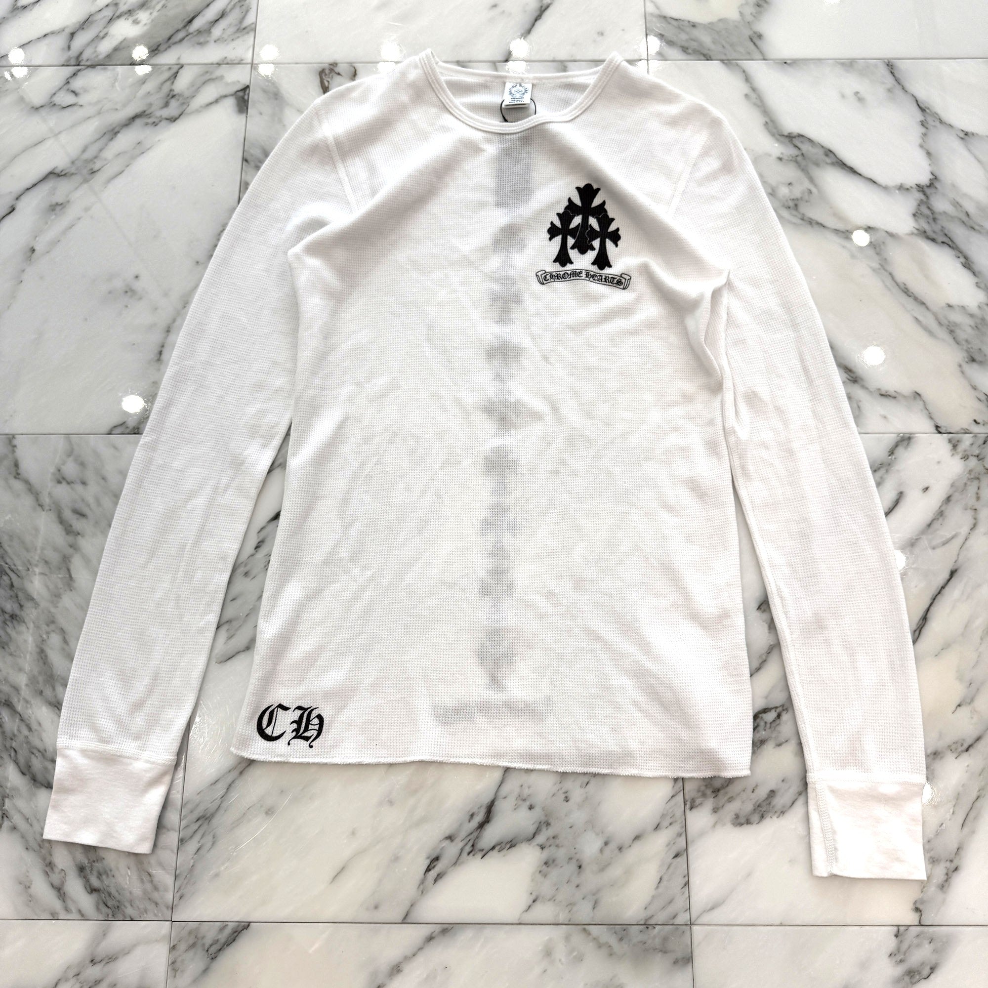 CHROME HEARTS Tire Track Thermal Long Sleeve Tee Size M クロムハーツ タイヤトラック サーマル ロングスリーブ Tシャツ サイズM