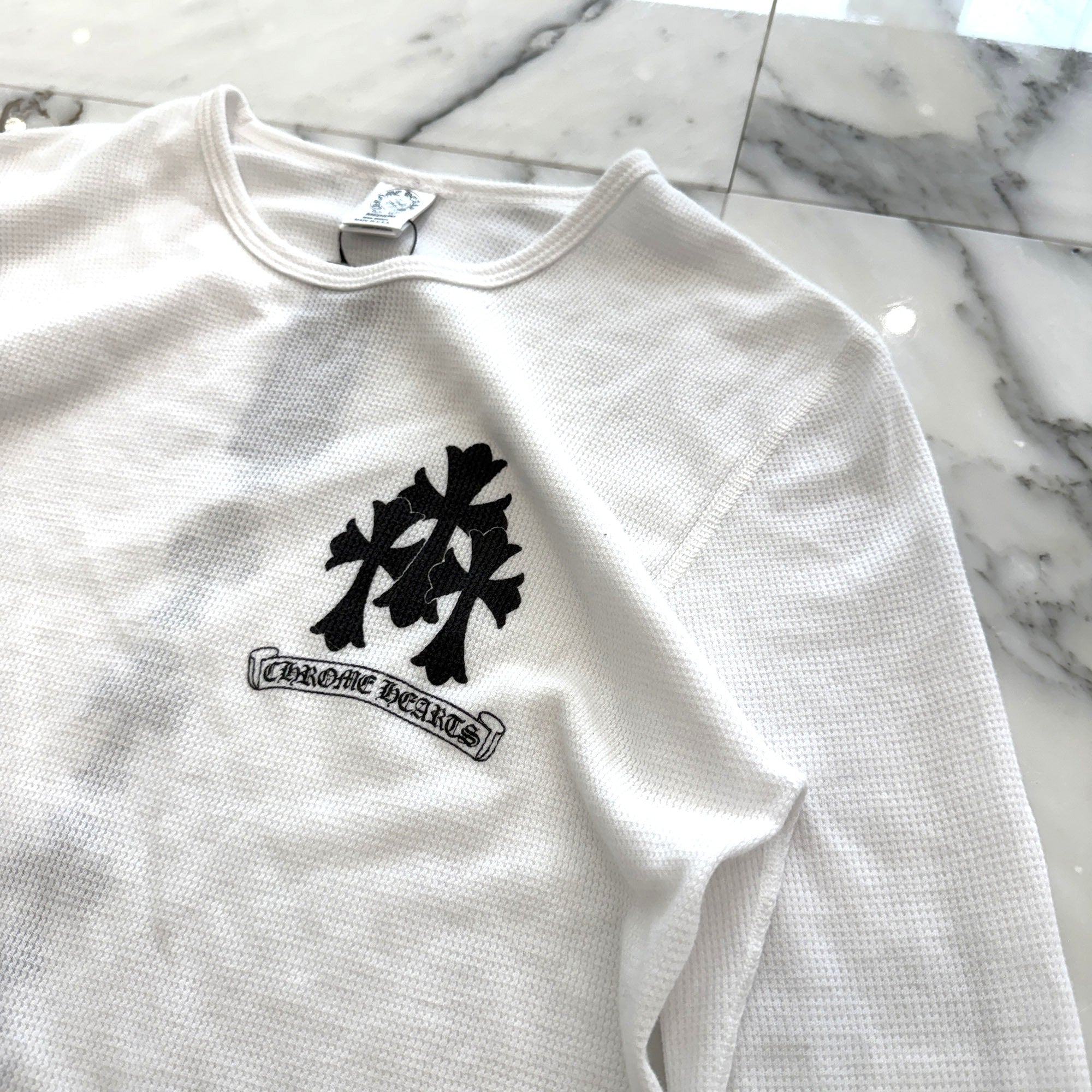 CHROME HEARTS Tire Track Thermal Long Sleeve Tee Size M クロムハーツ タイヤトラック サーマル ロングスリーブ Tシャツ サイズM