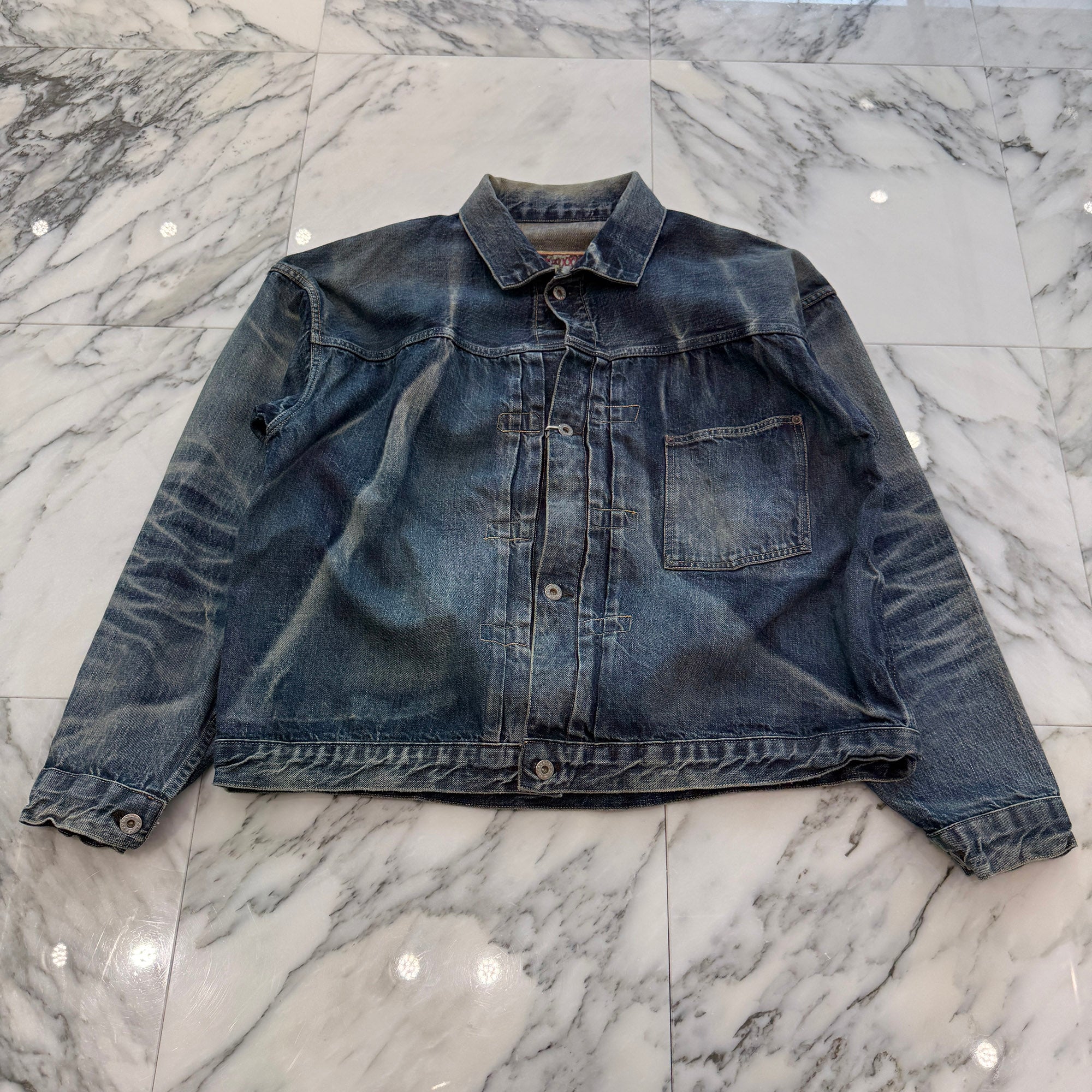 SAINT Mxxxxxx × BerBerJin 2025SS Damage Denim Jacket SM-HR8-0000-C39 Size XL セントマイケル×ベルベルジン ダメージ デニムジャケット サイズXL