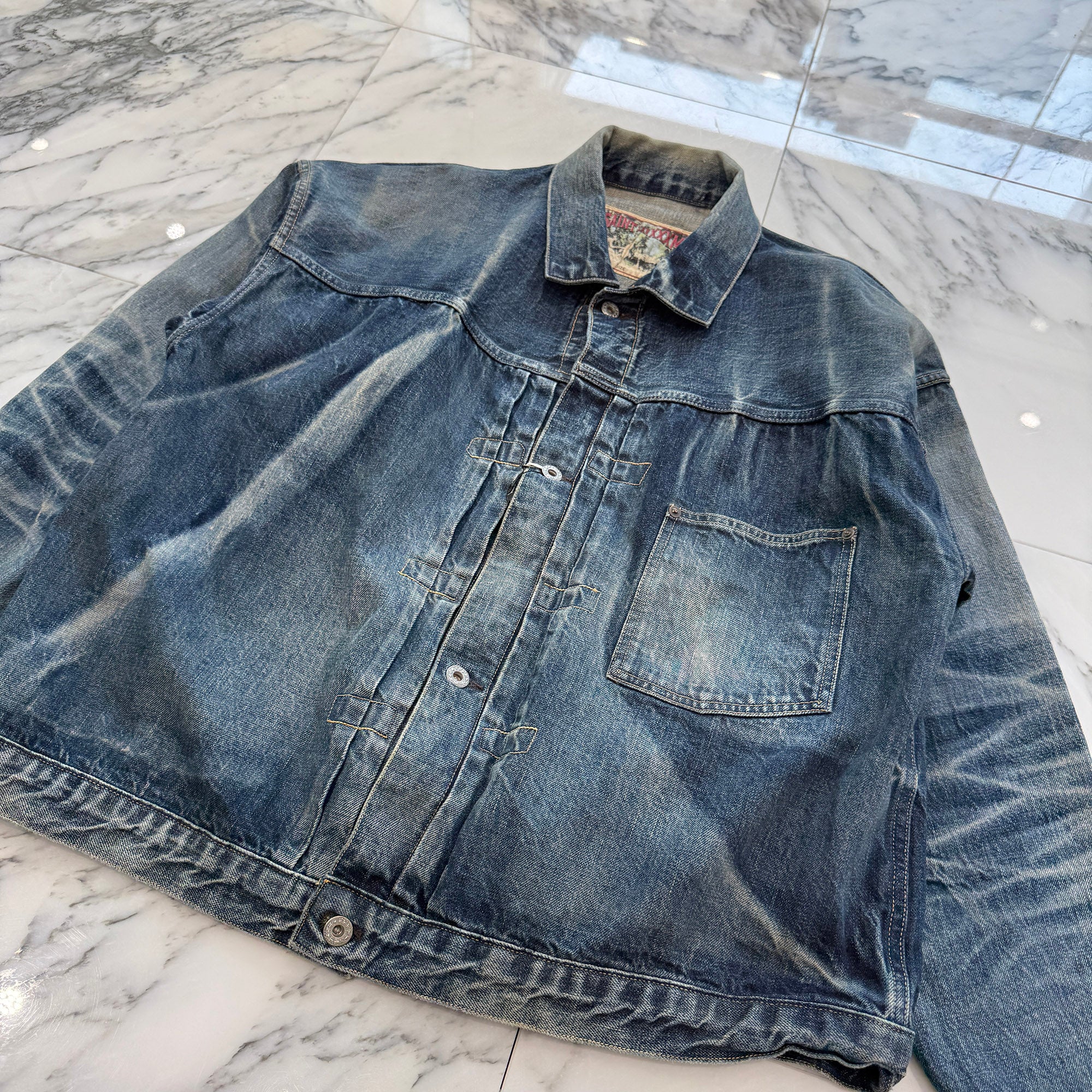 SAINT Mxxxxxx × BerBerJin 2025SS Damage Denim Jacket SM-HR8-0000-C39 Size XL セントマイケル×ベルベルジン ダメージ デニムジャケット サイズXL