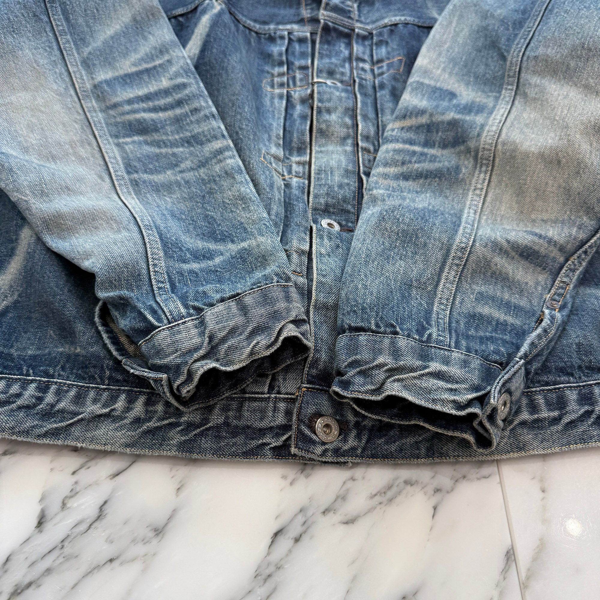 SAINT Mxxxxxx × BerBerJin 2025SS Damage Denim Jacket SM-HR8-0000-C39 Size XL セントマイケル×ベルベルジン ダメージ デニムジャケット サイズXL